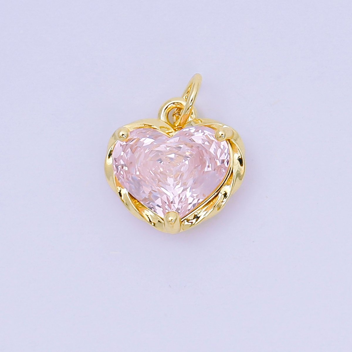 24K Gold Filled 16.9mm Heart - Shaped CZ Full of Heart Charm | AC - 1568 - AC - 1574 - DLUXCA