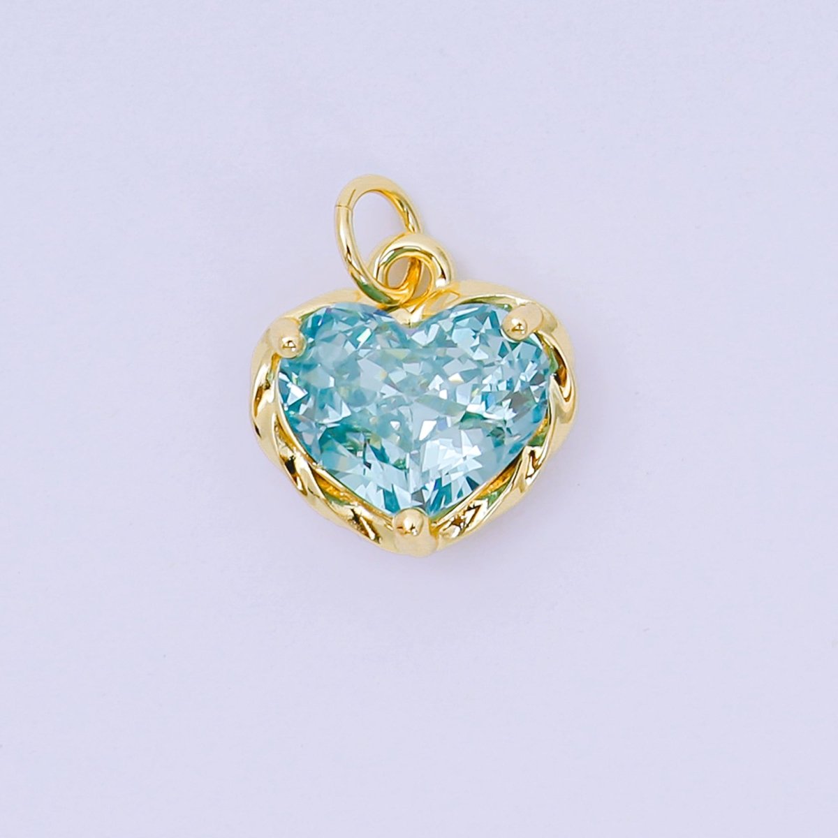 24K Gold Filled 16.9mm Heart - Shaped CZ Full of Heart Charm | AC - 1568 - AC - 1574 - DLUXCA