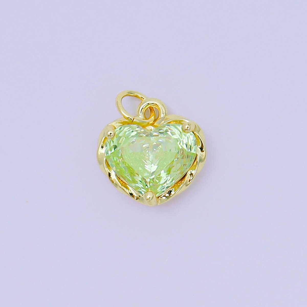 24K Gold Filled 16.9mm Heart - Shaped CZ Full of Heart Charm | AC - 1568 - AC - 1574 - DLUXCA