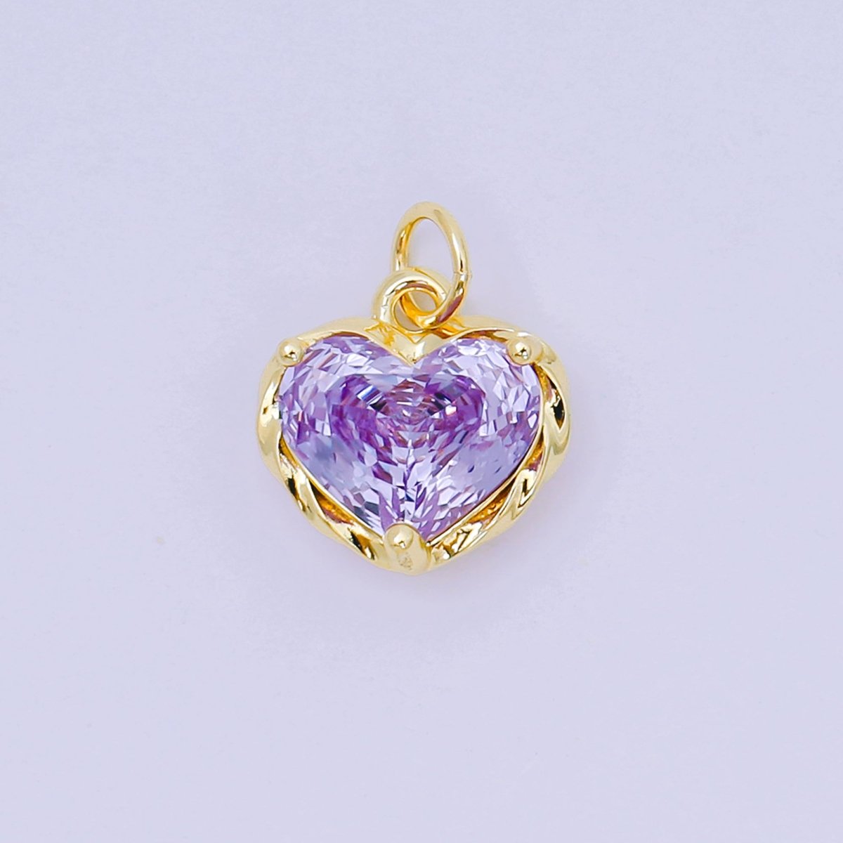 24K Gold Filled 16.9mm Heart - Shaped CZ Full of Heart Charm | AC - 1568 - AC - 1574 - DLUXCA
