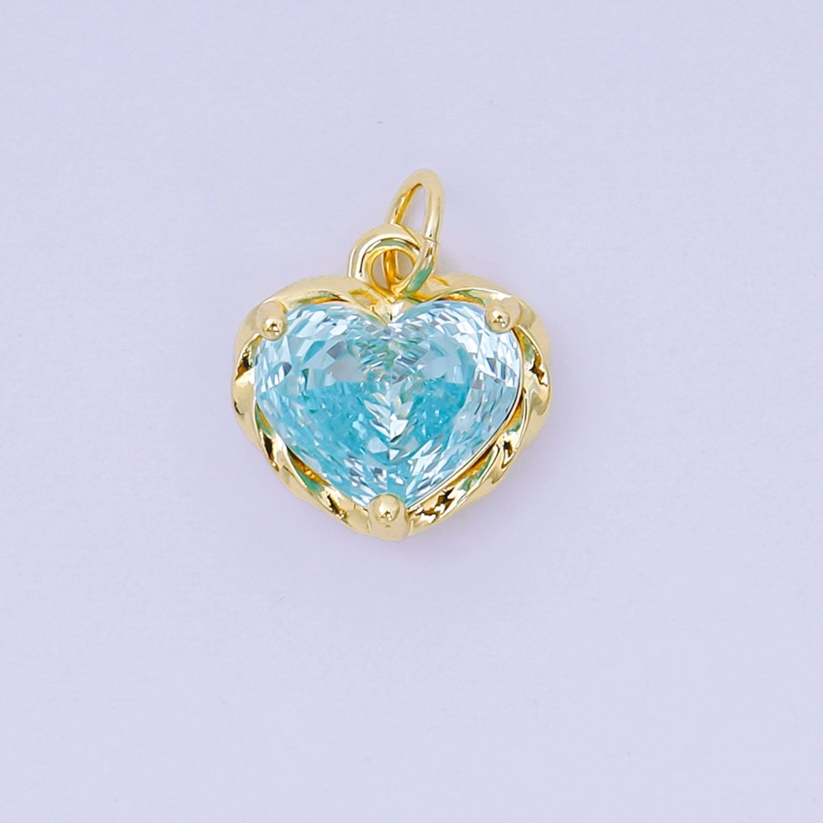 24K Gold Filled 16.9mm Heart - Shaped CZ Full of Heart Charm | AC - 1568 - AC - 1574 - DLUXCA