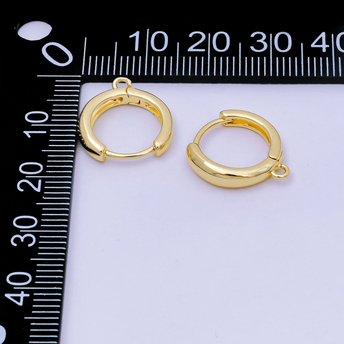 24K Gold Filled 16mm Classic Round Hinged Hoops Clasp Closure Findings | Z - 1292 - DLUXCA