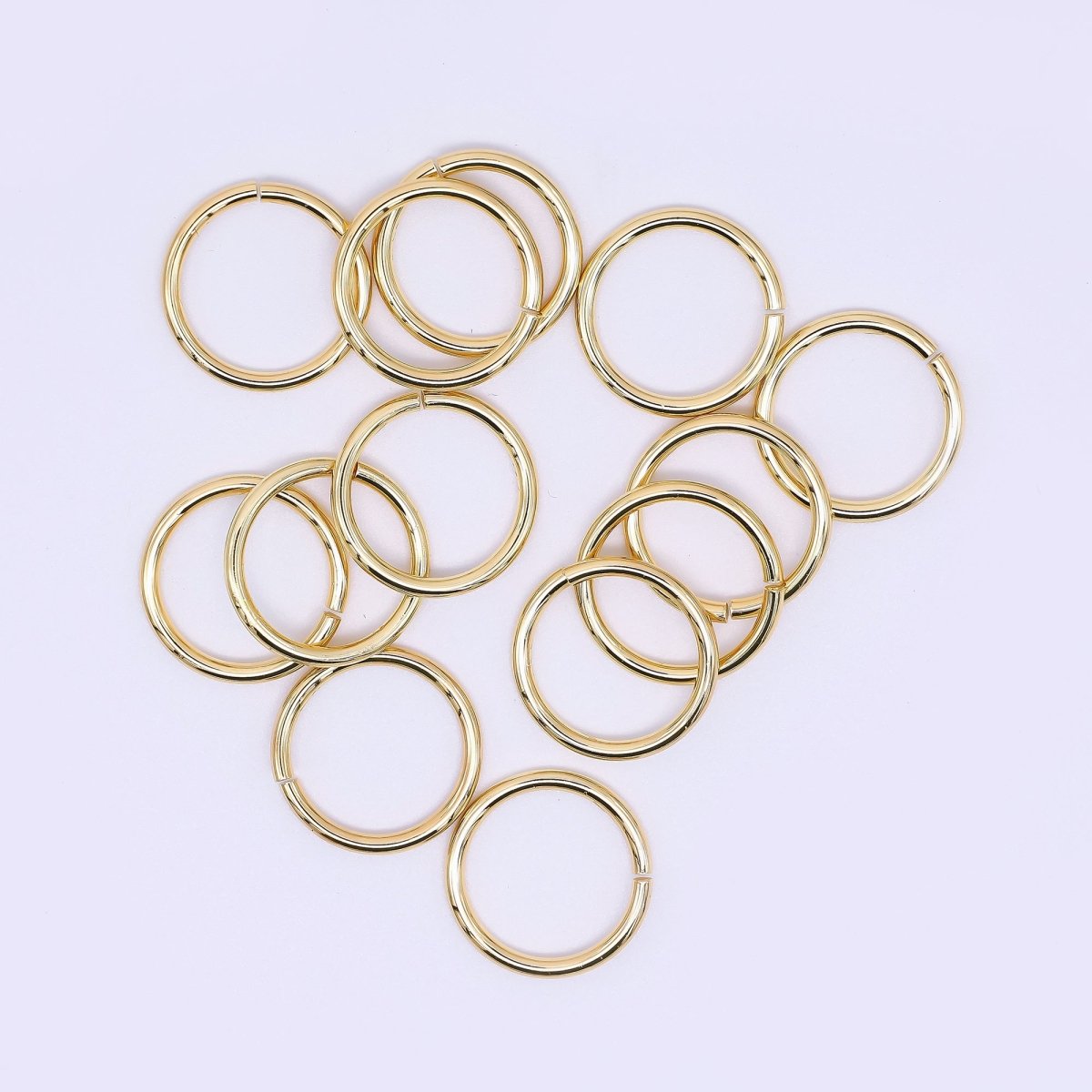 24K Gold Filled 16mm Classic Simple Round Jumpring Findings in Gold & Silver | SP1638 - DLUXCA