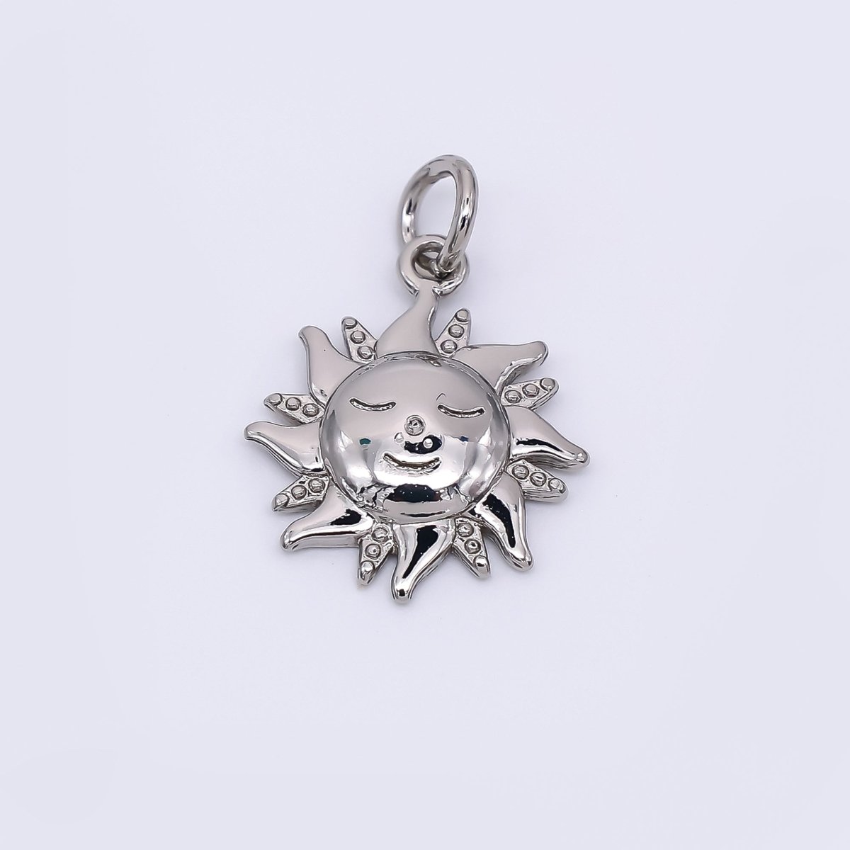 24K Gold Filled 16mm Face Sun Charm in Gold & Silver | M - 674 - DLUXCA