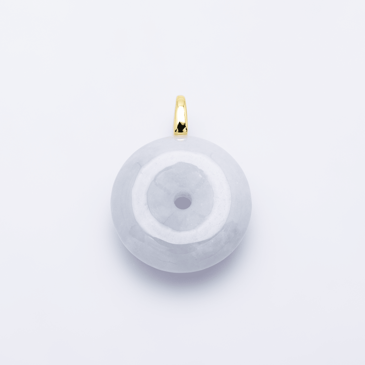 24K Gold Filled 16mm Green Jade Round Donut Charm | M250 - DLUXCA