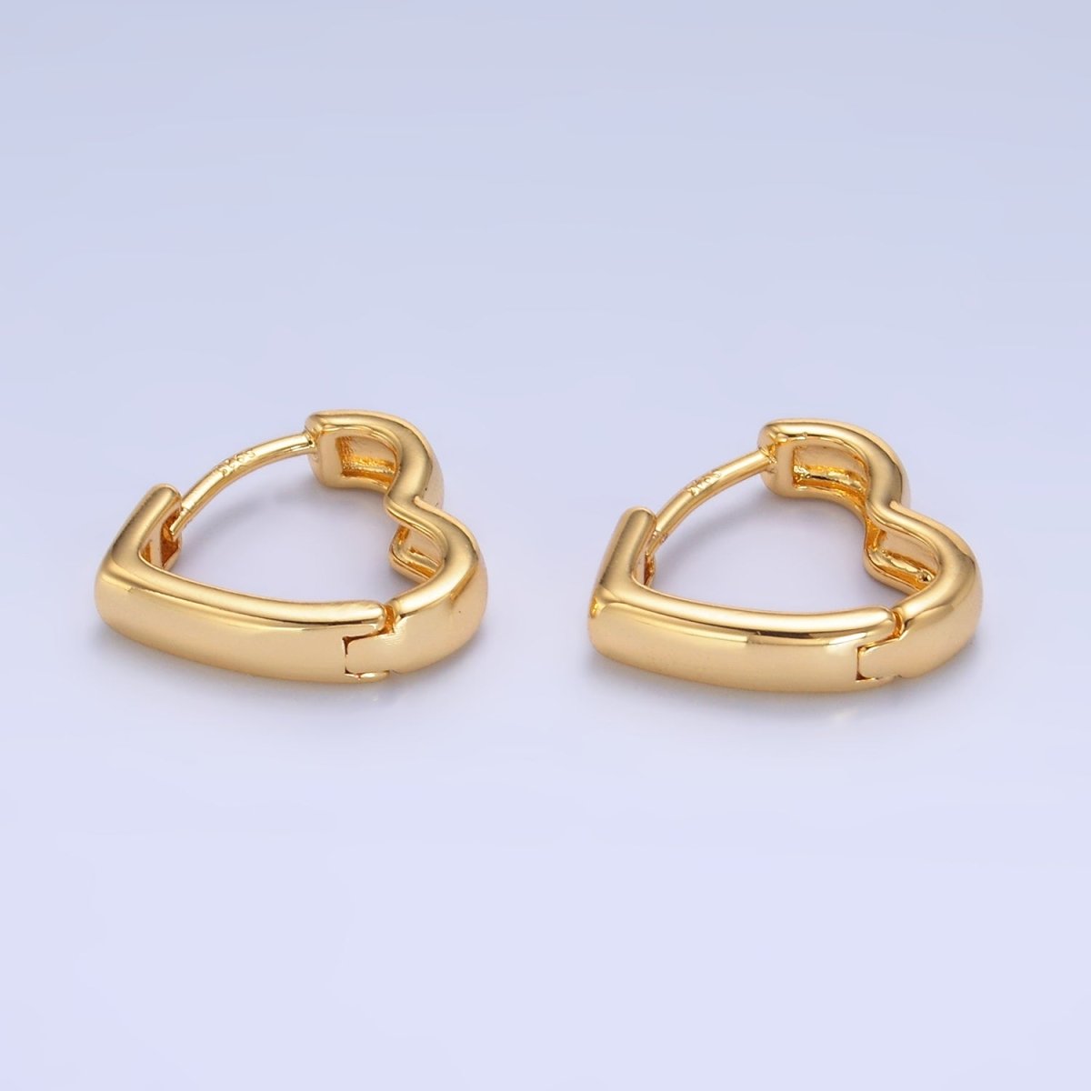 24K Gold Filled 16mm Minimalist Heart Cartilage Huggie Earrings | AB421 - DLUXCA
