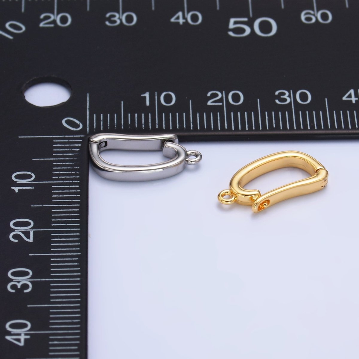 24K Gold Filled 16mm Minimalist Snap Latch Bail Finding in Gold & Silver | Z1083 - DLUXCA