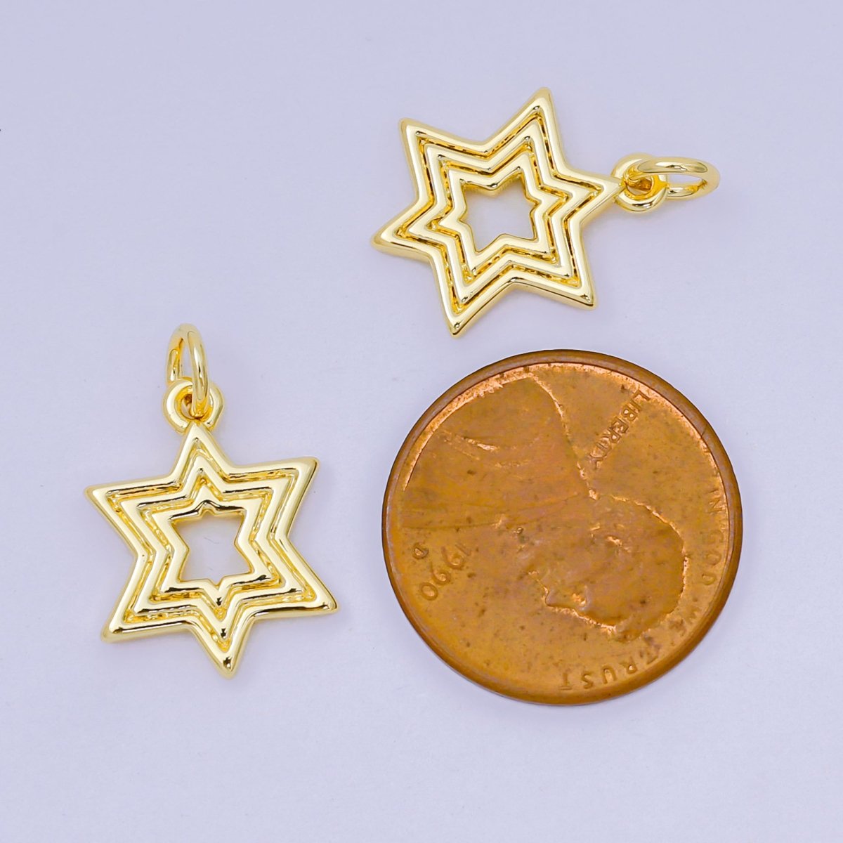 24K Gold Filled 16mm Star of David Charm | AH - 643 - DLUXCA