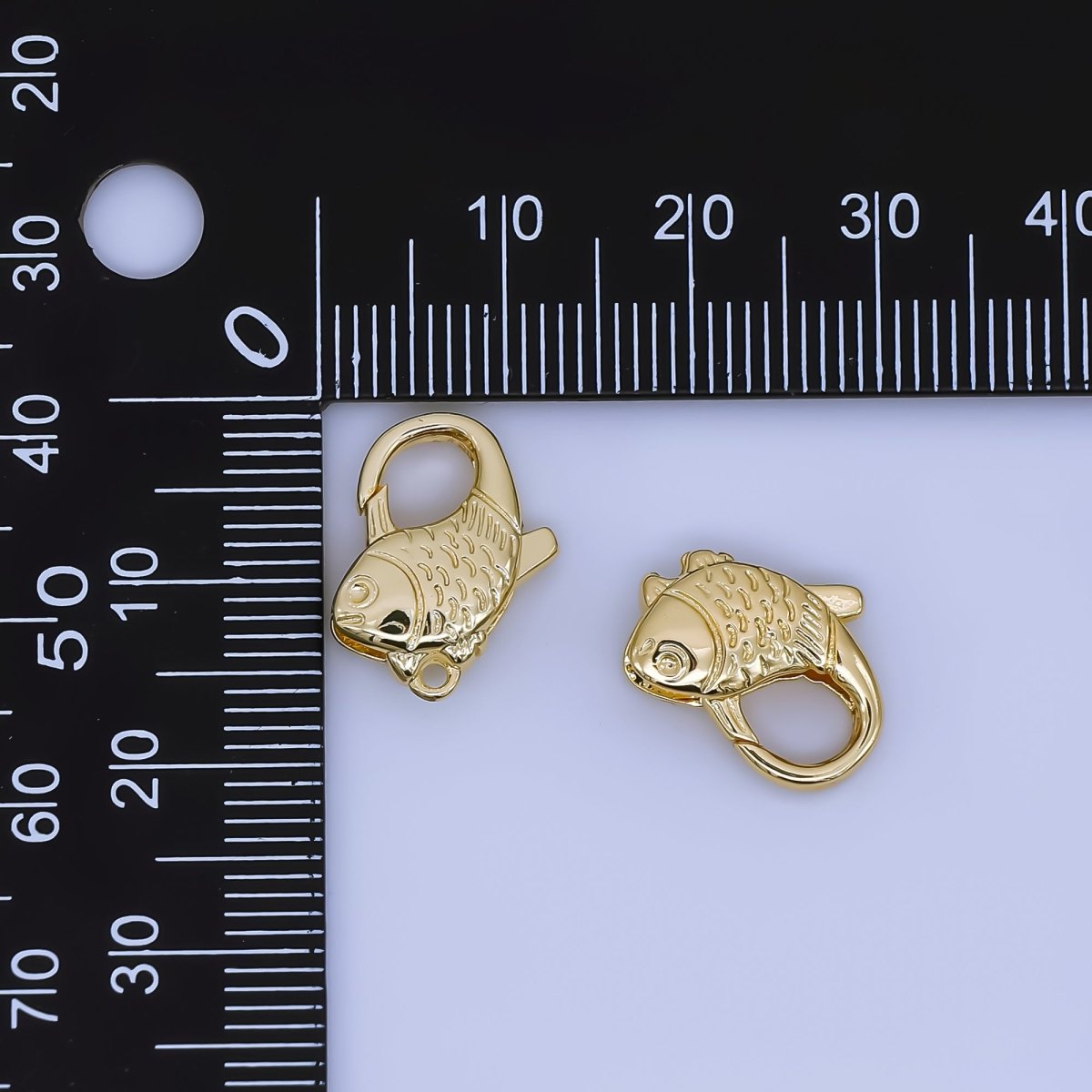 24K Gold Filled 16mm Under the Sea Koi Fish Lobster Clasp Charm Finding | Z1324 - DLUXCA