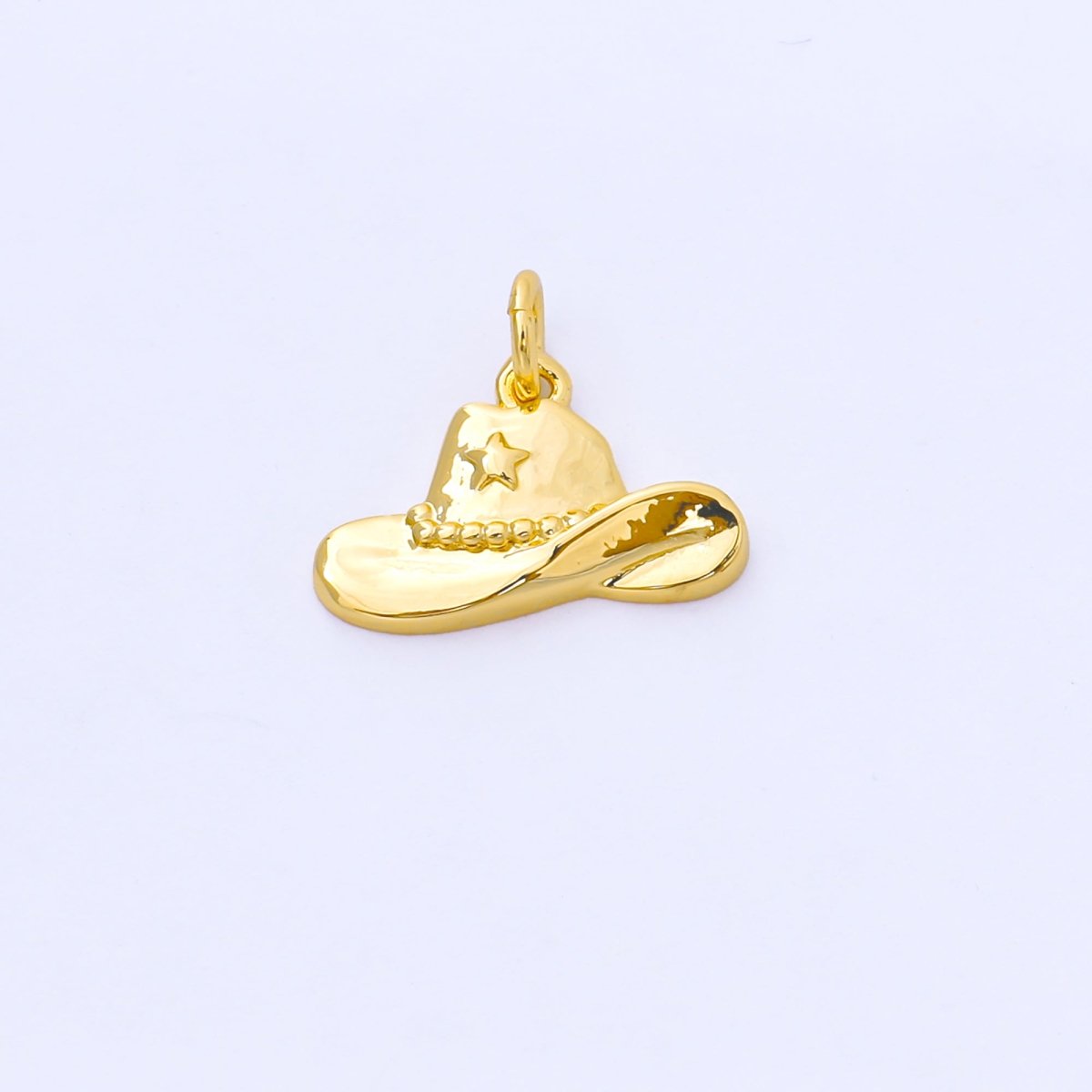 24K Gold Filled 16mm Wildwest Cowboy Hat Charm in Gold & Silver | AF1519 - DLUXCA