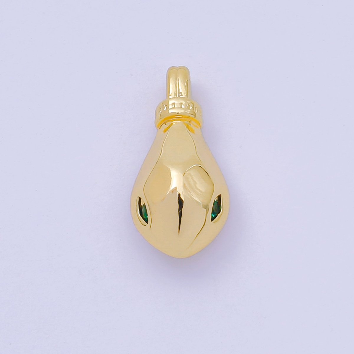 24K Gold Filled 17.5mm Green CZ Head of the Turtle Sea Animal in Gold & Silver | AA - 1585 - DLUXCA