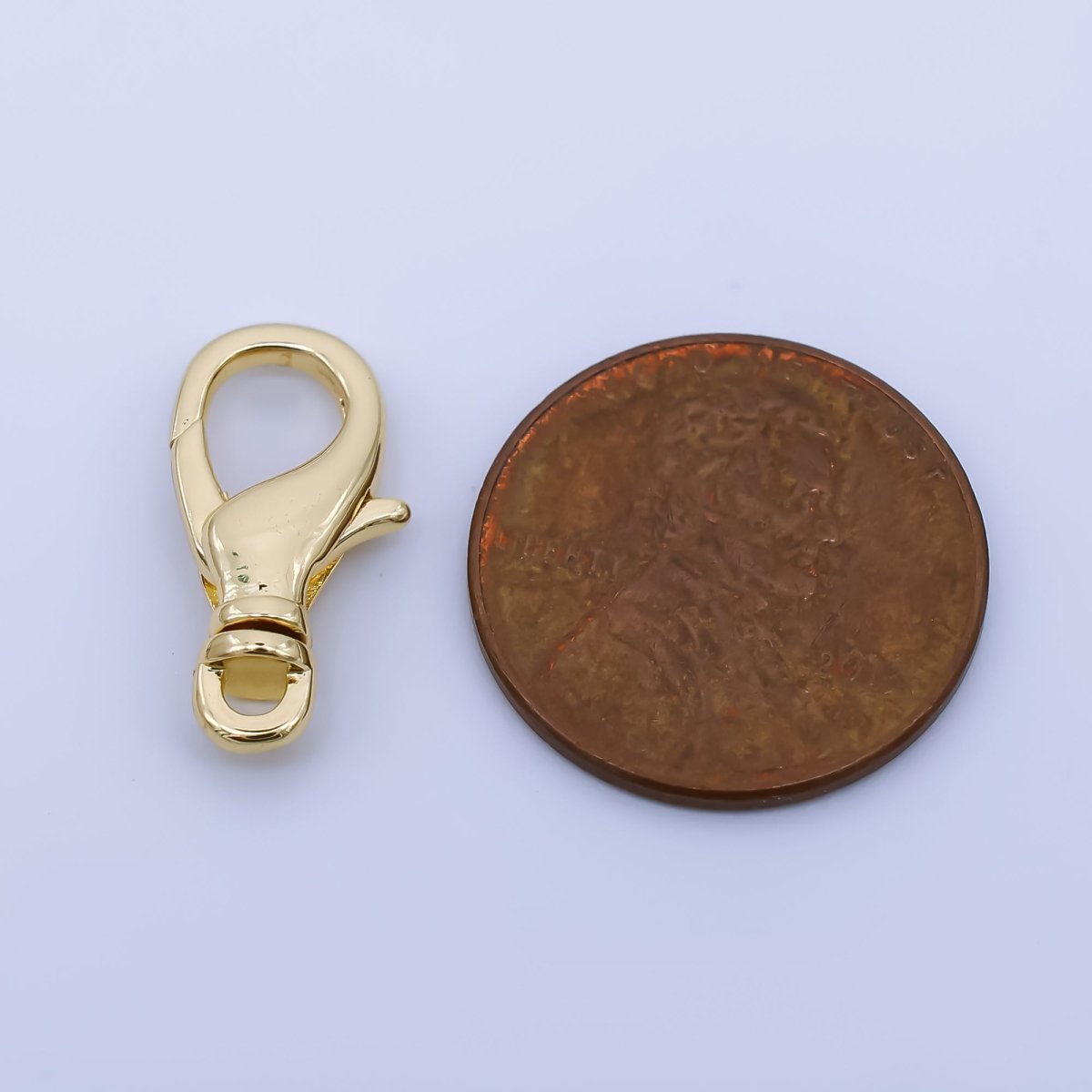 24K Gold Filled 17.5mm Minimalist Lobster Clasps Closure Finding | Z1488 - DLUXCA