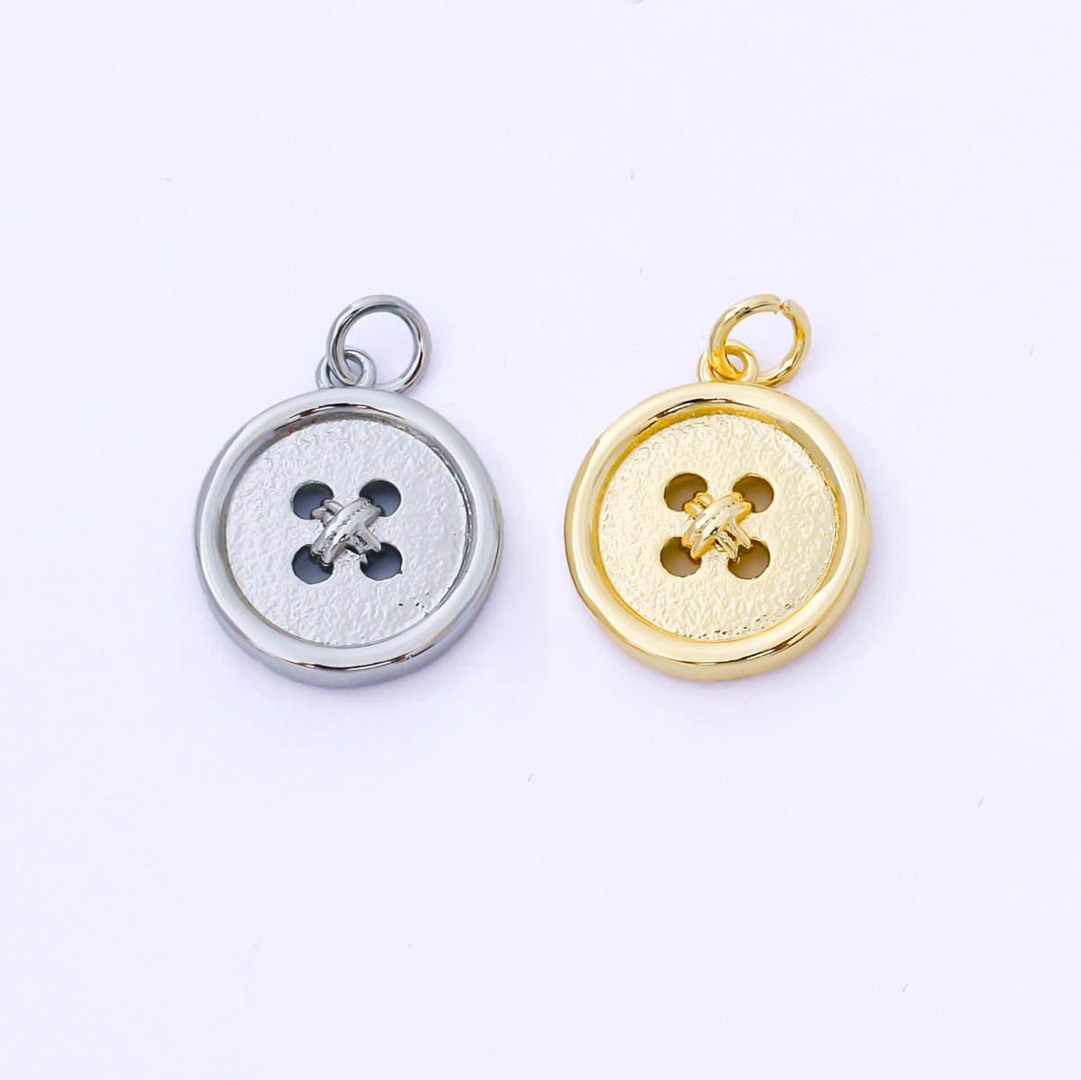 24K Gold Filled 17mm Clothes Buttons Charm in Gold & Silver | AF1548 - DLUXCA