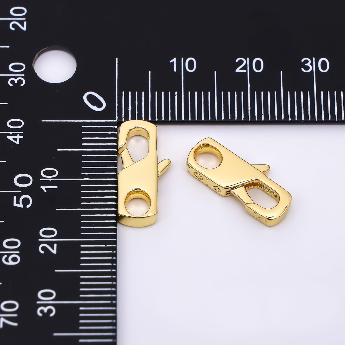 24K Gold Filled 17mm Flat Boxy Lobster Closure Finding | Z - 1307 - DLUXCA