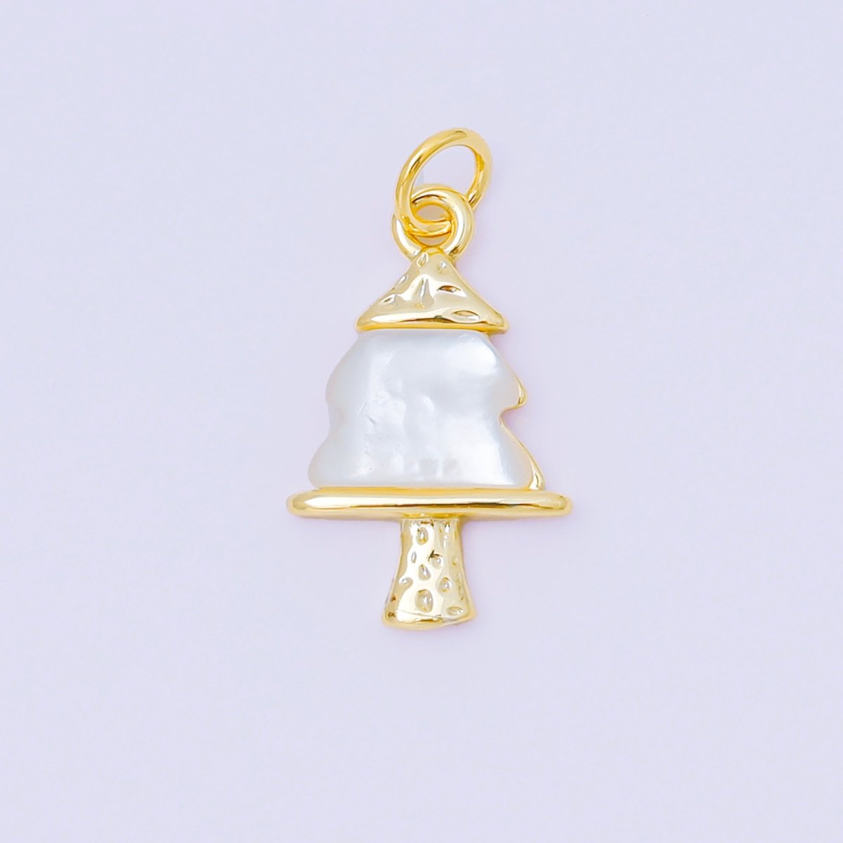24K Gold Filled 18.5mm Holiday Season Christmas Tree Shell Charm | M891 - DLUXCA