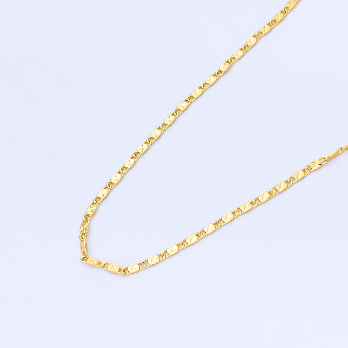 24K Gold Filled 1.8mm Dainty Edged Mariner Link Unfinished Chain by Yard | Roll - 1994 - DLUXCA