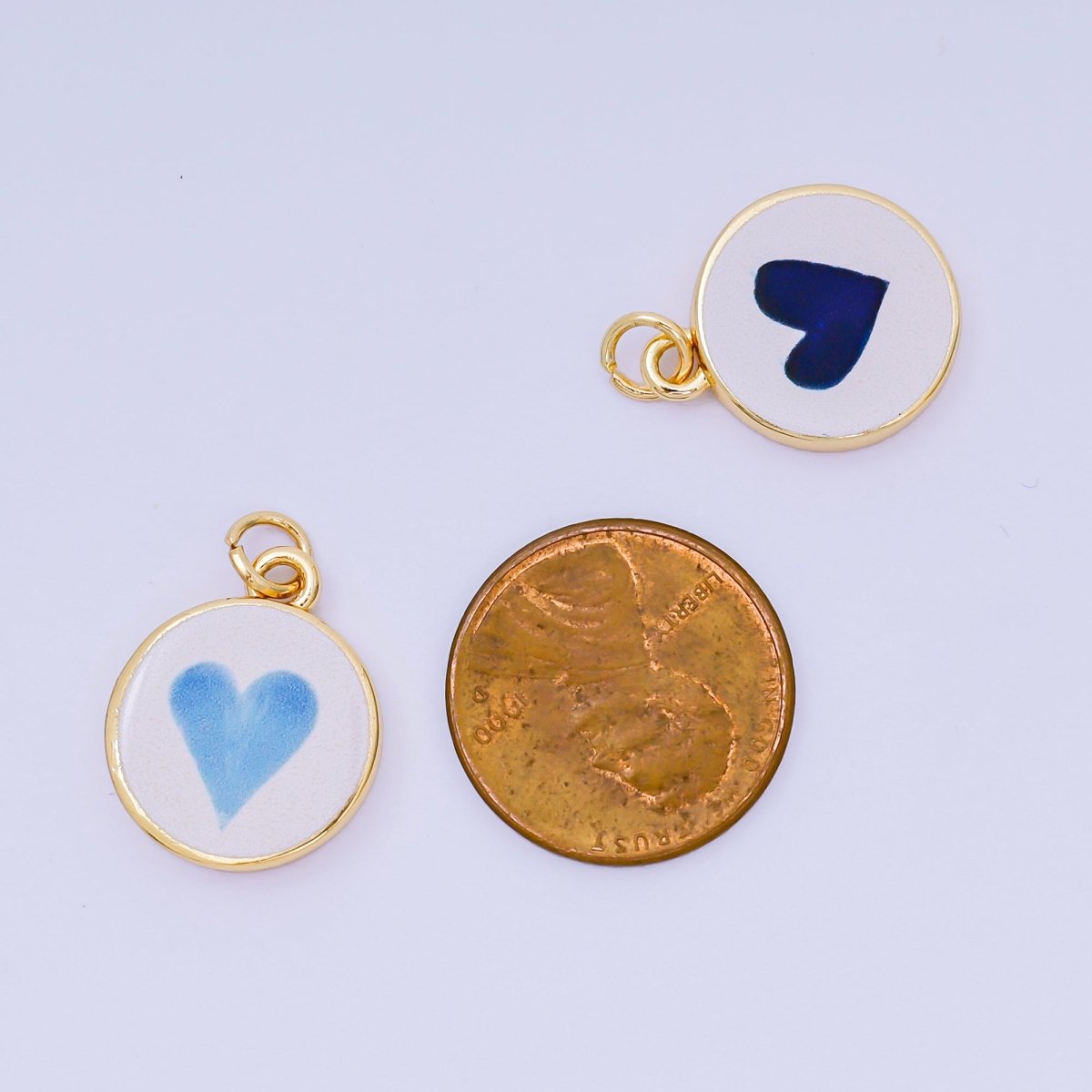 24K Gold Filled 18mm Enamel Art Beach Theme Charm in Palm Tree, Crab, Heart, Lemon, Crab, Sea Shell and Ribbon Bow | AJ - 515 AJ - 517 AJ - 519 AJ - 521 AJ - 531 AJ - 538 AJ - 541 AJ - 542 AJ - 543 AJ - 548 - DLUXCA