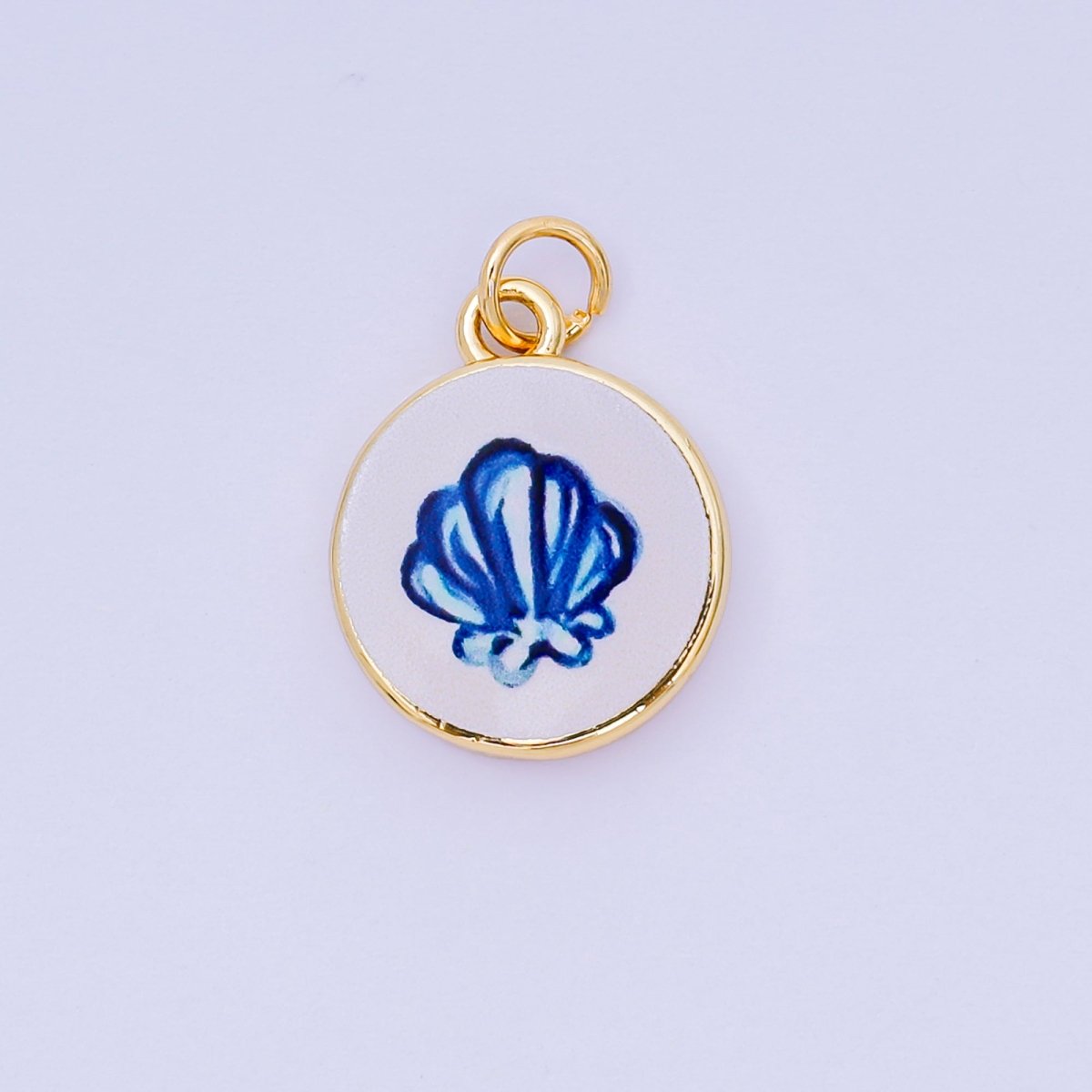 24K Gold Filled 18mm Enamel Art Beach Theme Charm in Palm Tree, Crab, Heart, Lemon, Crab, Sea Shell and Ribbon Bow | AJ - 515 AJ - 517 AJ - 519 AJ - 521 AJ - 531 AJ - 538 AJ - 541 AJ - 542 AJ - 543 AJ - 548 - DLUXCA
