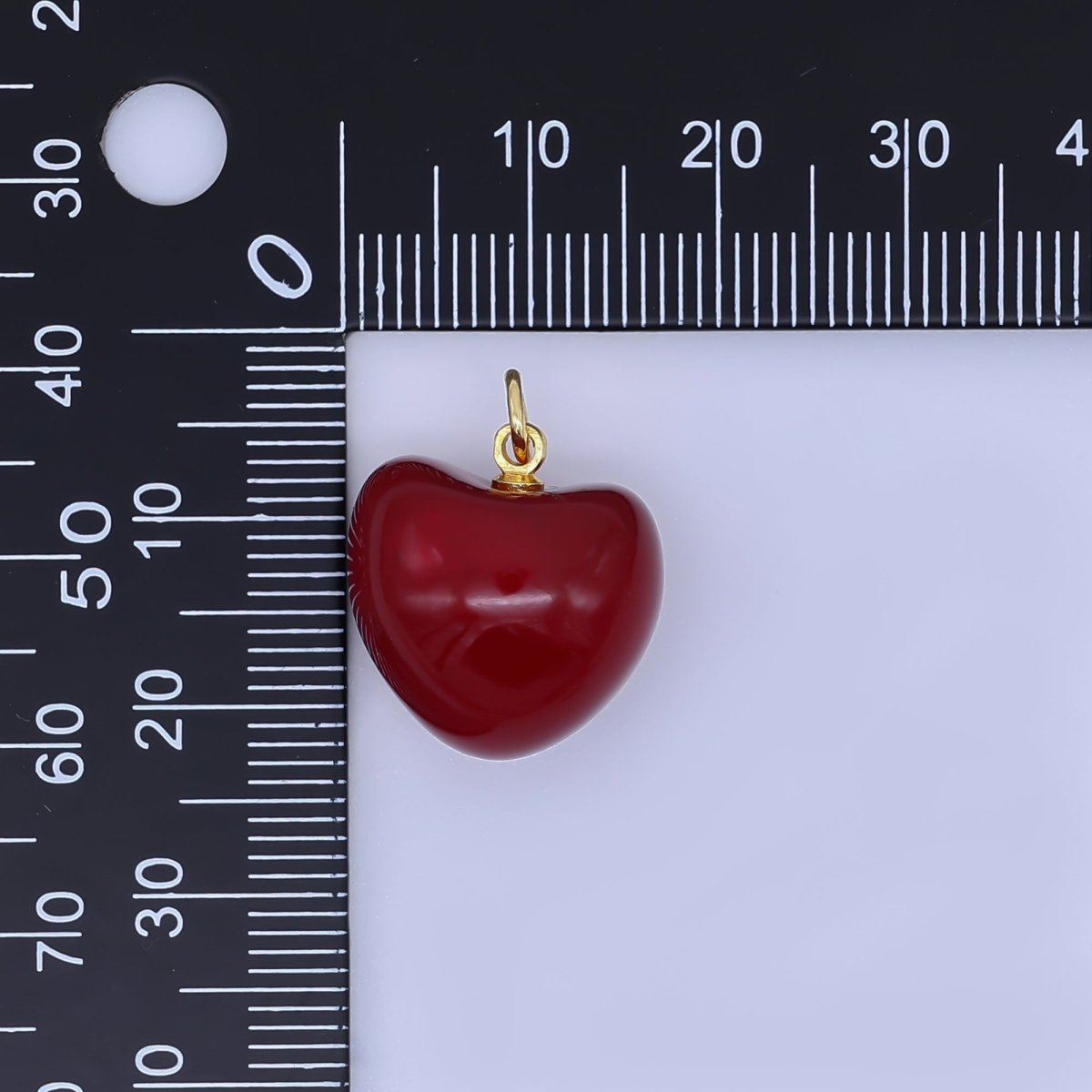 24K Gold Filled 18mm Enamel Art Red & White Cherry Bomb Fruit Charm | AF - 462 - AF - 467 - DLUXCA