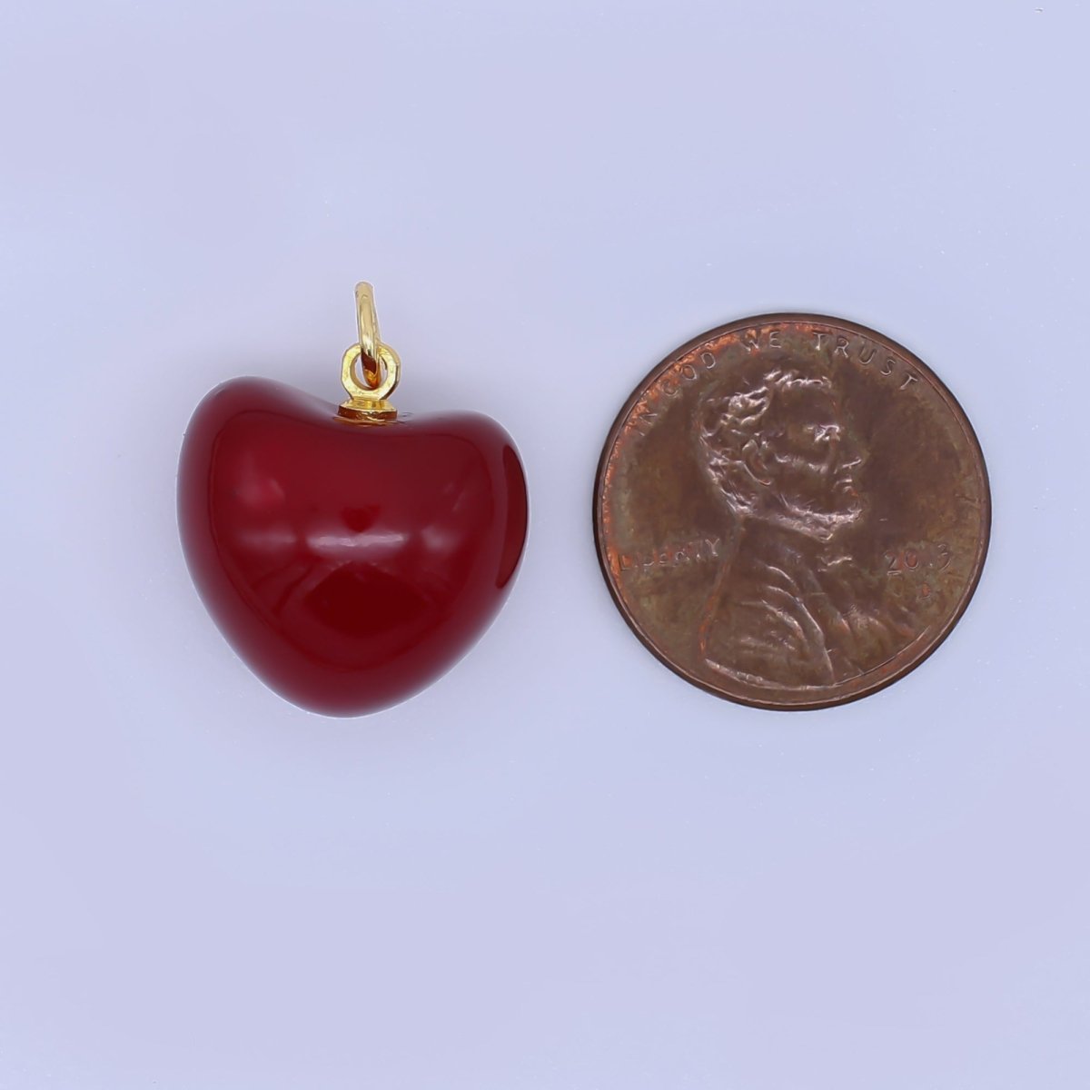 24K Gold Filled 18mm Enamel Art Red & White Cherry Bomb Fruit Charm | AF - 462 - AF - 467 - DLUXCA