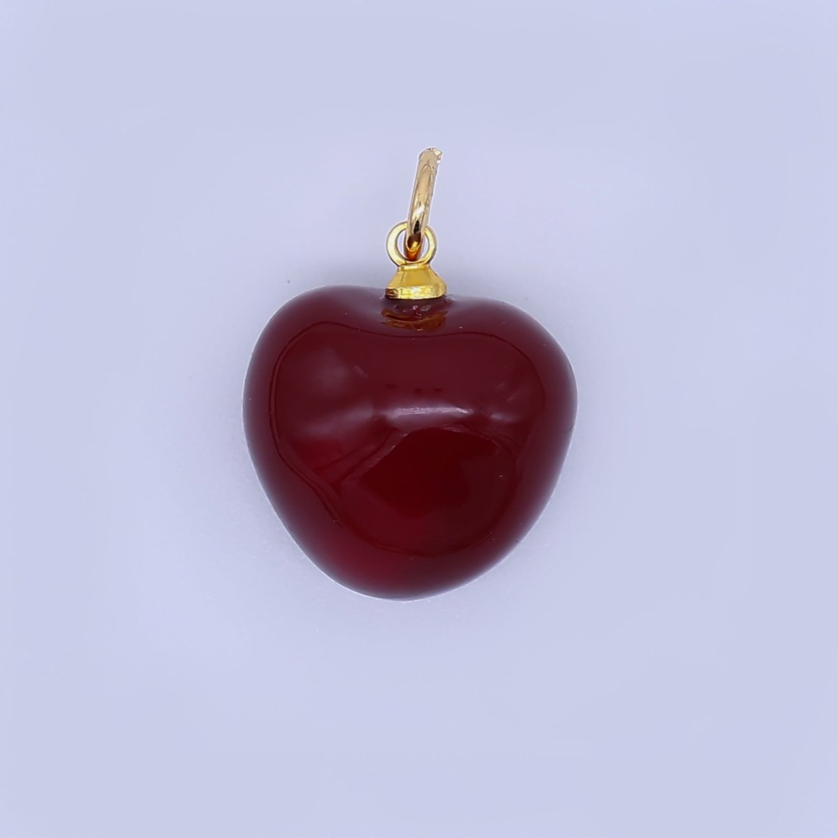 24K Gold Filled 18mm Enamel Art Red & White Cherry Bomb Fruit Charm | AF - 462 - AF - 467 - DLUXCA