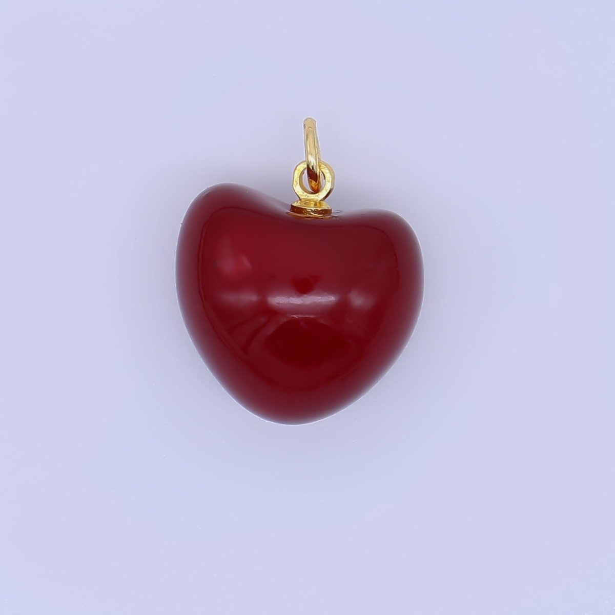 24K Gold Filled 18mm Enamel Art Red & White Cherry Bomb Fruit Charm | AF - 462 - AF - 467 - DLUXCA