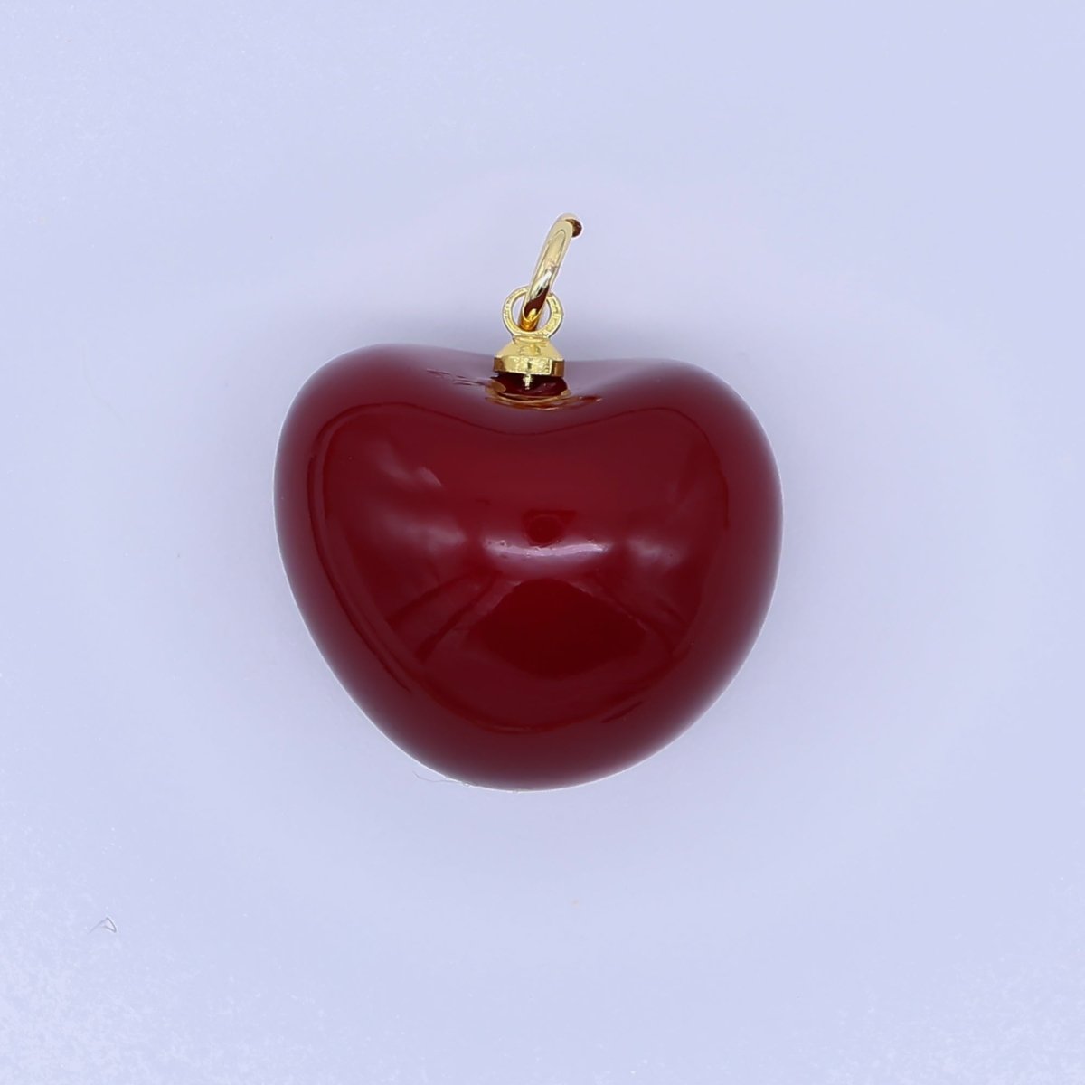 24K Gold Filled 18mm Enamel Art Red & White Cherry Bomb Fruit Charm | AF - 462 - AF - 467 - DLUXCA