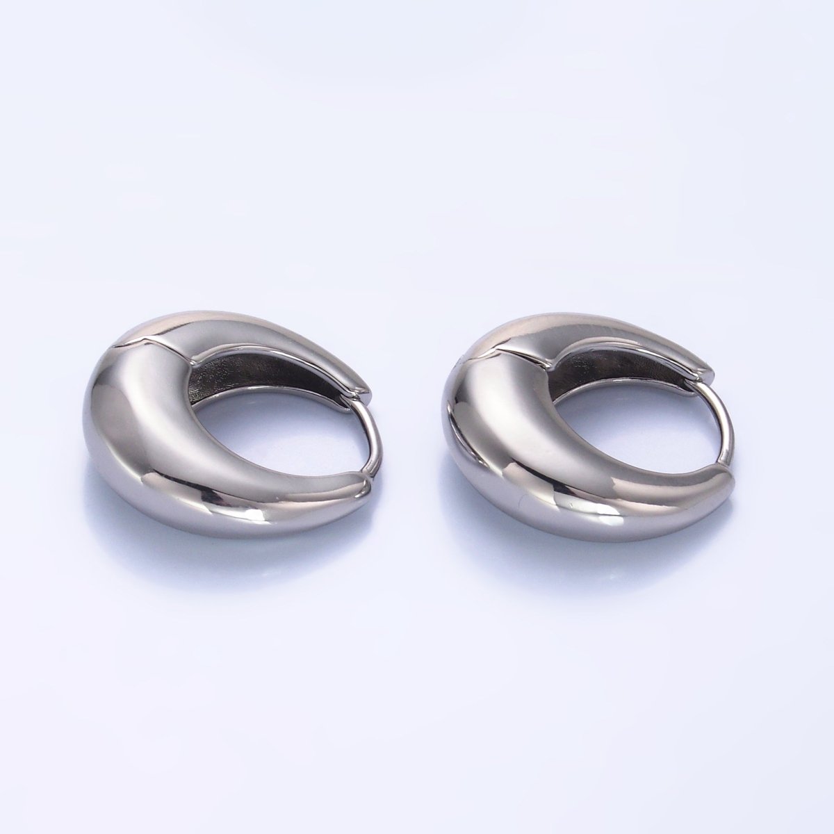 24K Gold Filled 18mm Minimalist Dome Hoop Earrings in Gold & Silver AB928 AB949 - DLUXCA