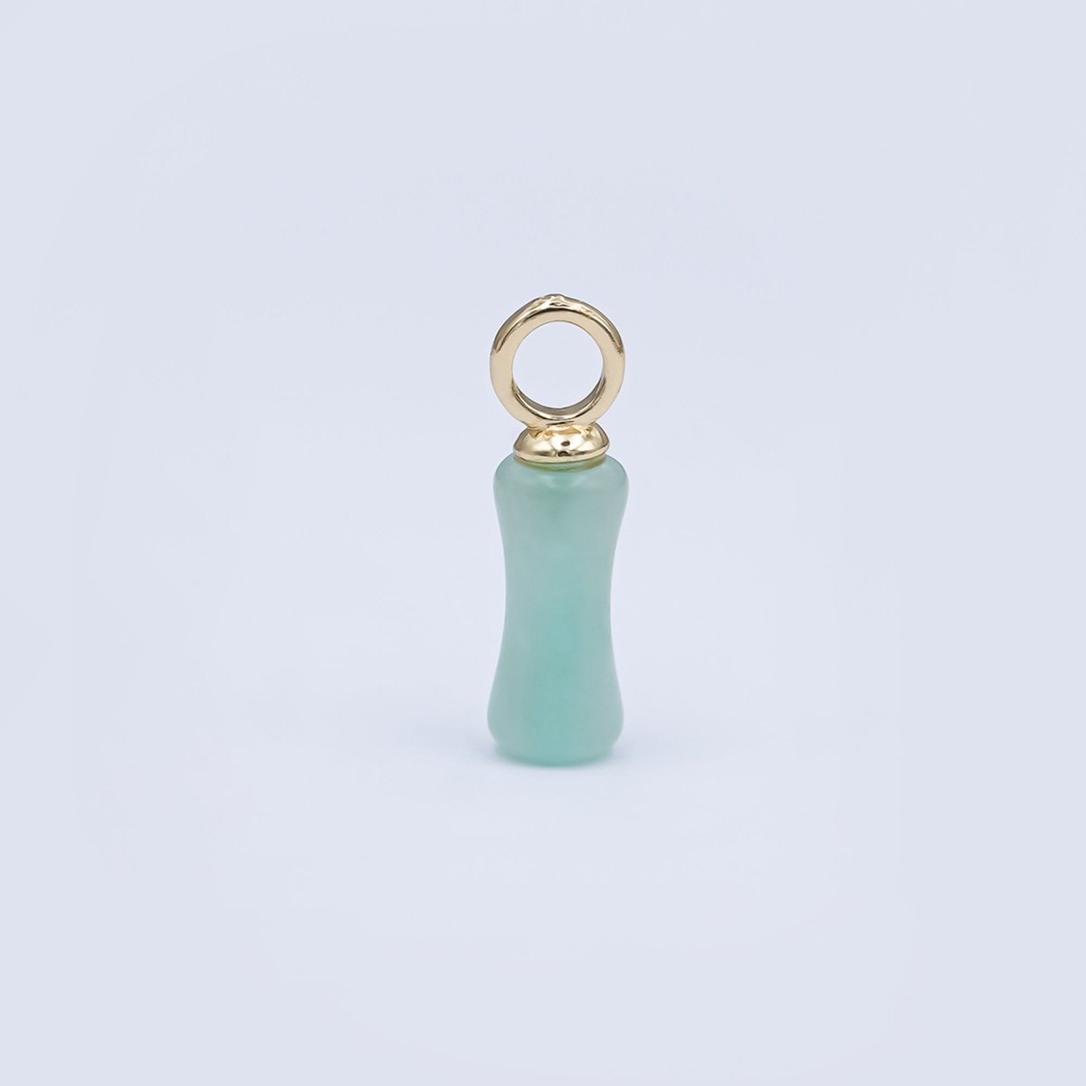 24K Gold Filled 18mm Natural Gemstone Pill Drop Charm in Carnelian, Amethyst, & Quartz | D - 032 D - 042 D - 048 - DLUXCA