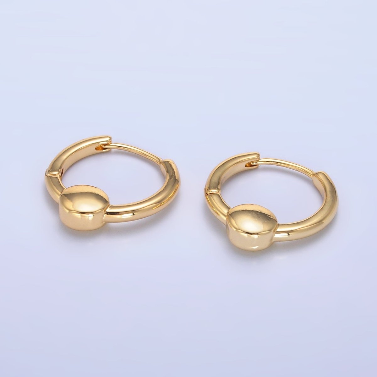 Minimalist Earrings 24k Huggie Earrings 24K Gold Filled 18mm Round
