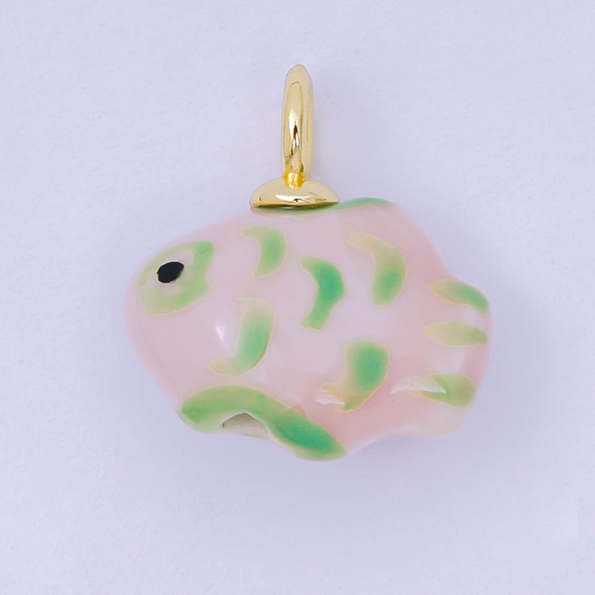 24K Gold Filled 19mm Ceramic Art Pocket Sea Fish Animal Charm in Pink, Red, & Yellow | M - 783 M - 794 M - 755 M - 770 - DLUXCA