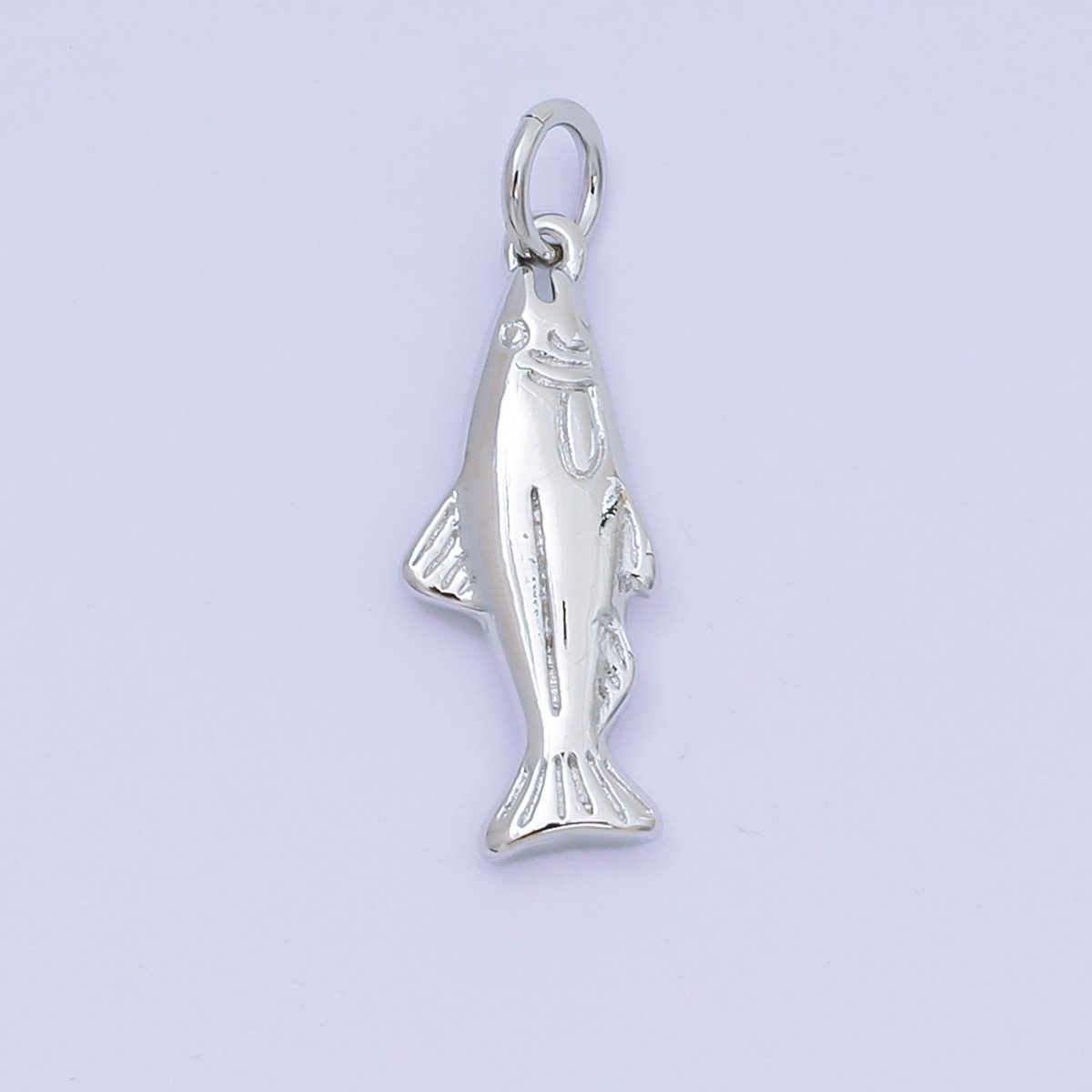 24K Gold Filled 19mm Dainty Salmon Ocean Fish Animal Charm in Gold & Silver | AH - 604 - DLUXCA