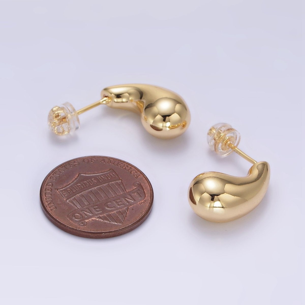 24K Gold Filled 20mm Chubby Teardrop Hoop Earrings | Q050 - DLUXCA