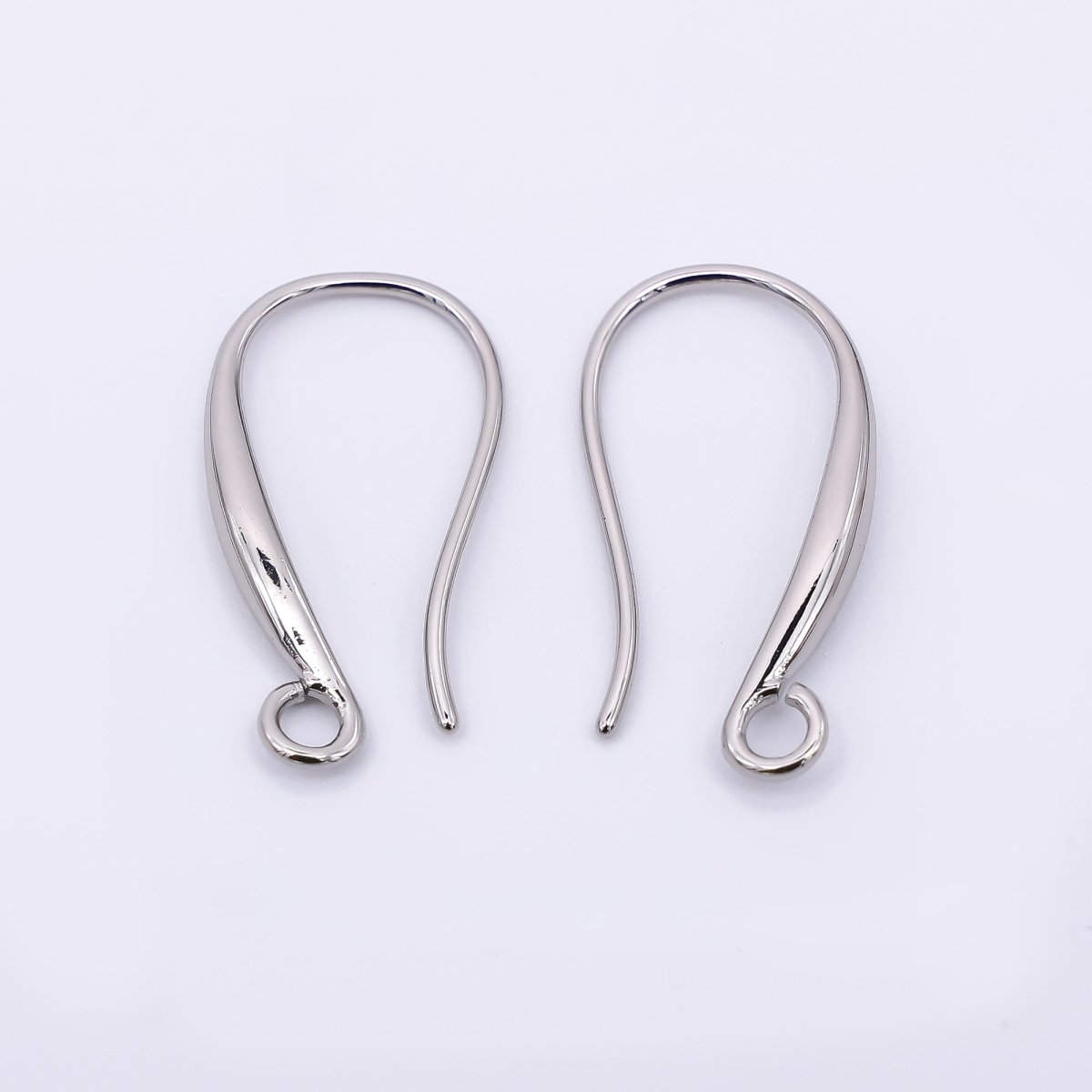 24K Gold Filled 20mm Classic Earring Hook with Open Loops in Gold & Silver | Z - 1288 Z - 1289 - DLUXCA
