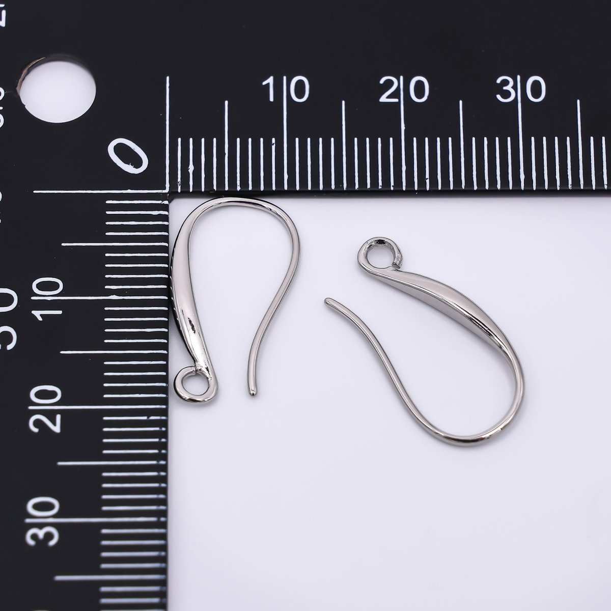 24K Gold Filled 20mm Classic Earring Hook with Open Loops in Gold & Silver | Z - 1288 Z - 1289 - DLUXCA