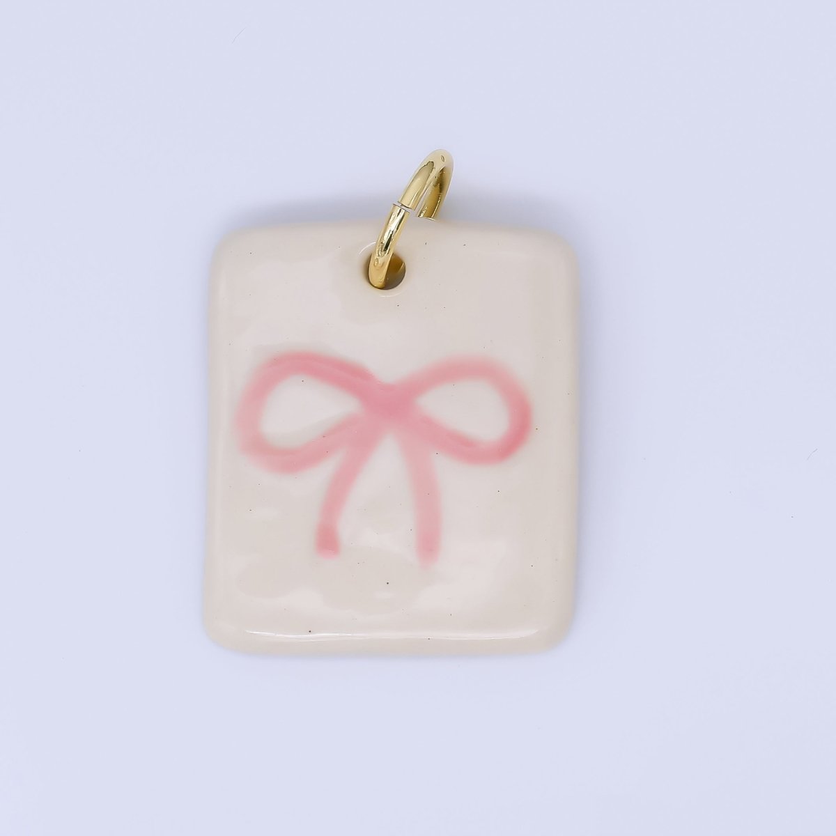 24K Gold Filled 20mm Dog, Fuit, Bear Ceramic Art Tile Charm | N386 N397 N398 N402 N444 N465 N518 N536 N559 N578 N585 N603 N627 N632 N640 N657 N660 N677 N678 N689 N691 - DLUXCA