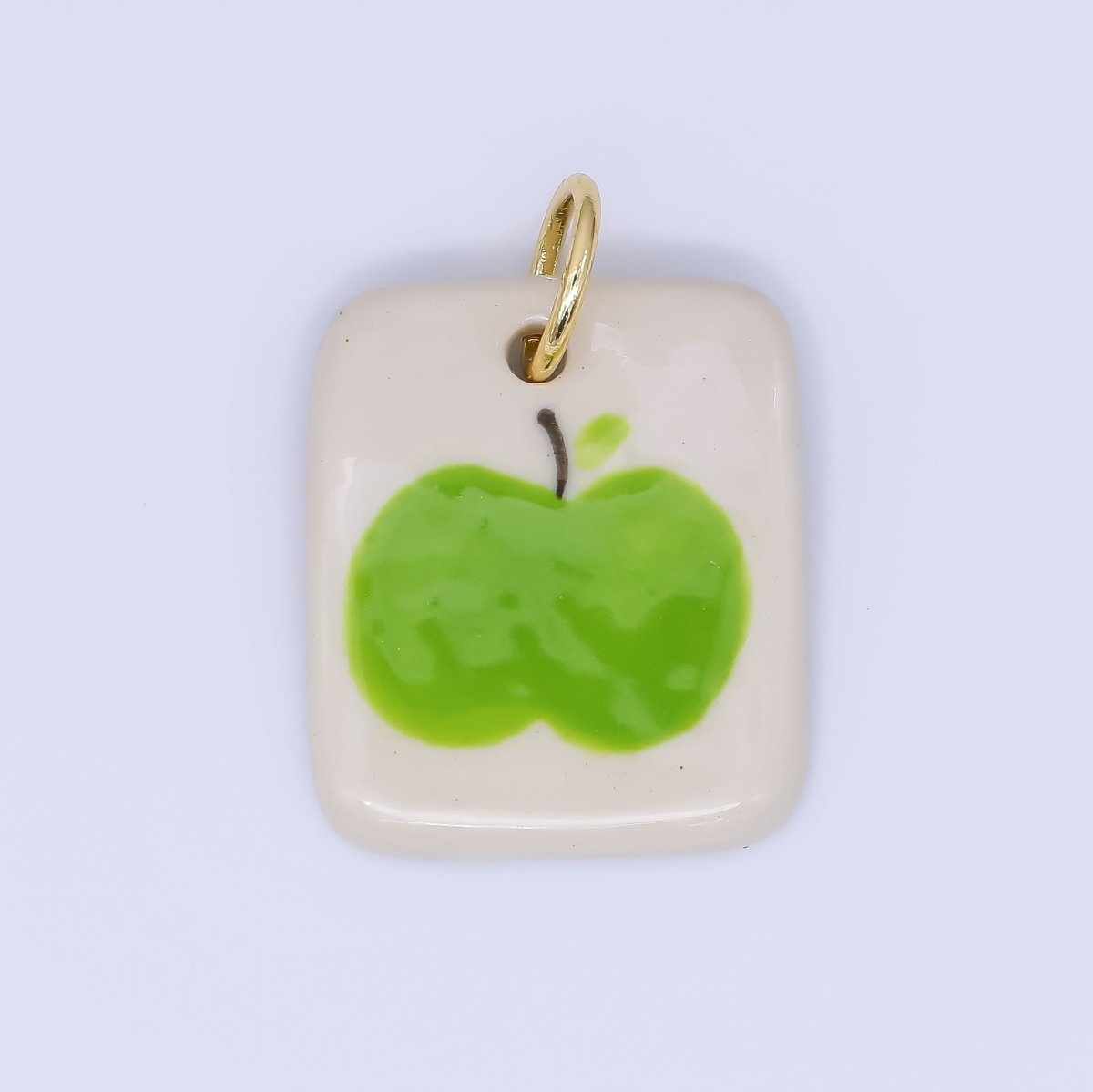 24K Gold Filled 20mm Dog, Fuit, Bear Ceramic Art Tile Charm | N386 N397 N398 N402 N444 N465 N518 N536 N559 N578 N585 N603 N627 N632 N640 N657 N660 N677 N678 N689 N691 - DLUXCA