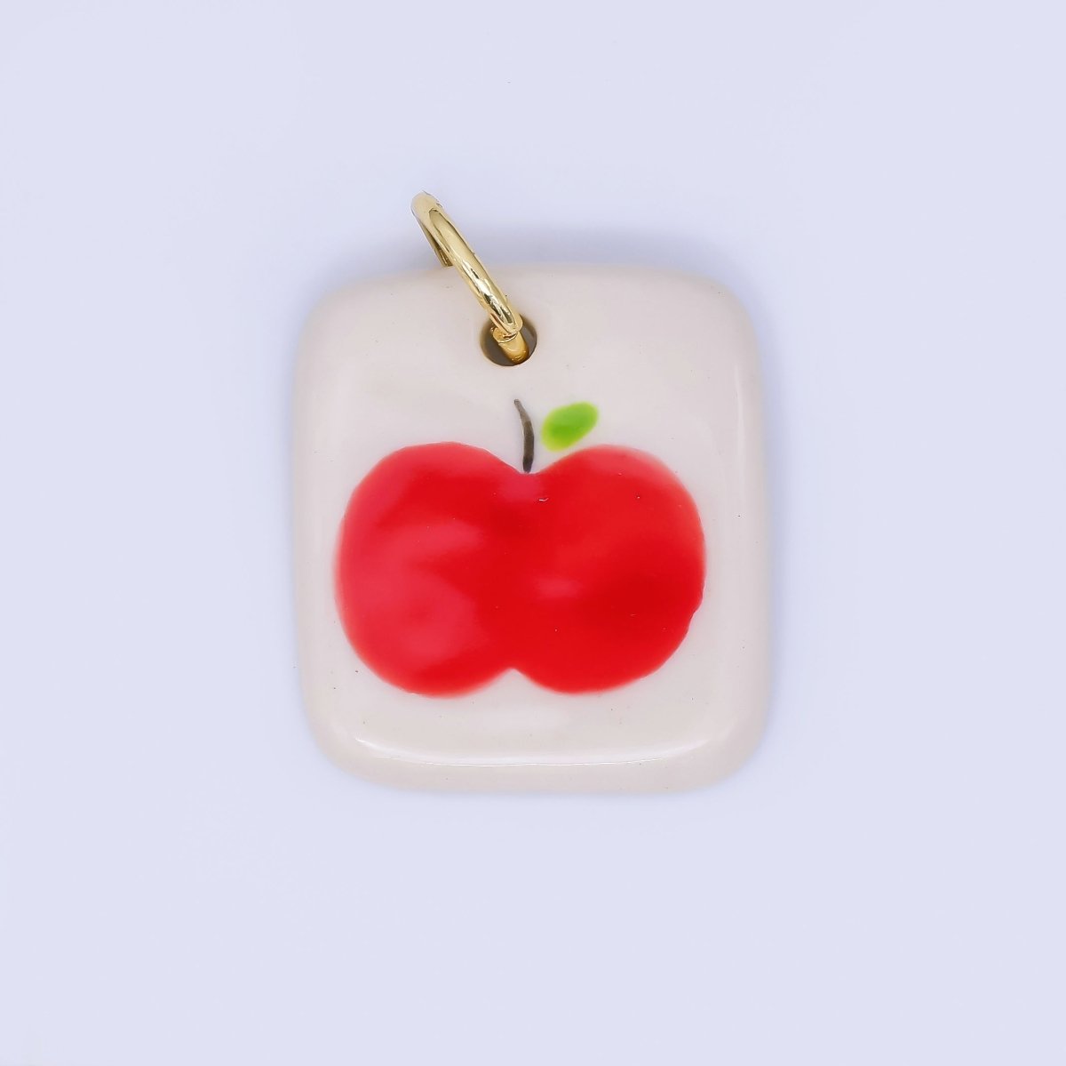 24K Gold Filled 20mm Dog, Fuit, Bear Ceramic Art Tile Charm | N386 N397 N398 N402 N444 N465 N518 N536 N559 N578 N585 N603 N627 N632 N640 N657 N660 N677 N678 N689 N691 - DLUXCA