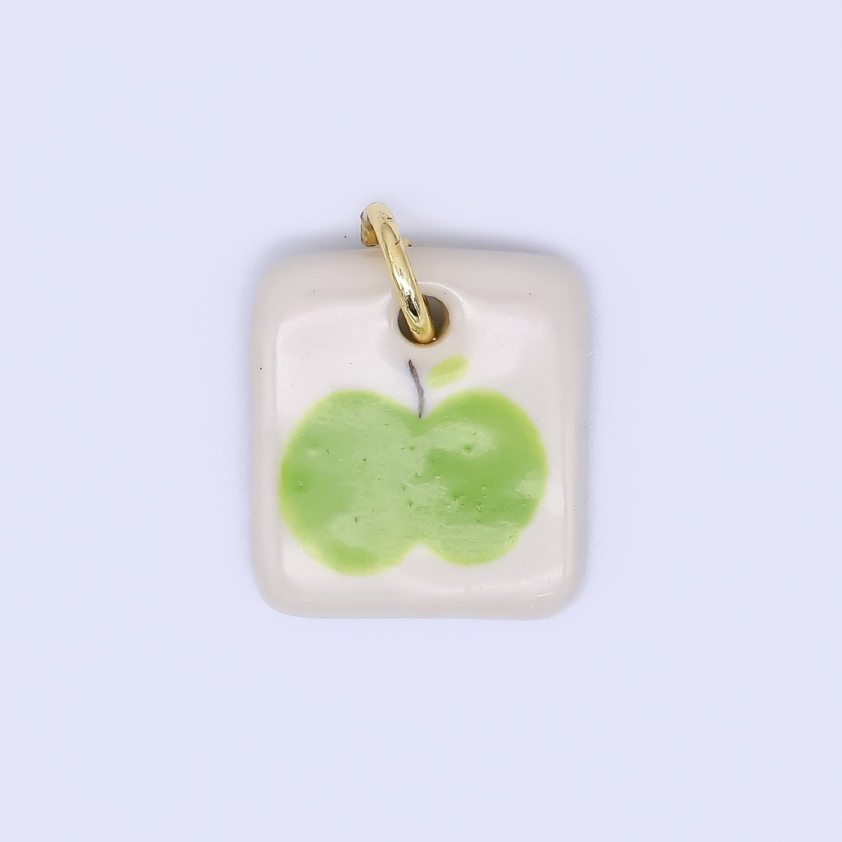 24K Gold Filled 20mm Dog, Fuit, Bear Ceramic Art Tile Charm | N386 N397 N398 N402 N444 N465 N518 N536 N559 N578 N585 N603 N627 N632 N640 N657 N660 N677 N678 N689 N691 - DLUXCA