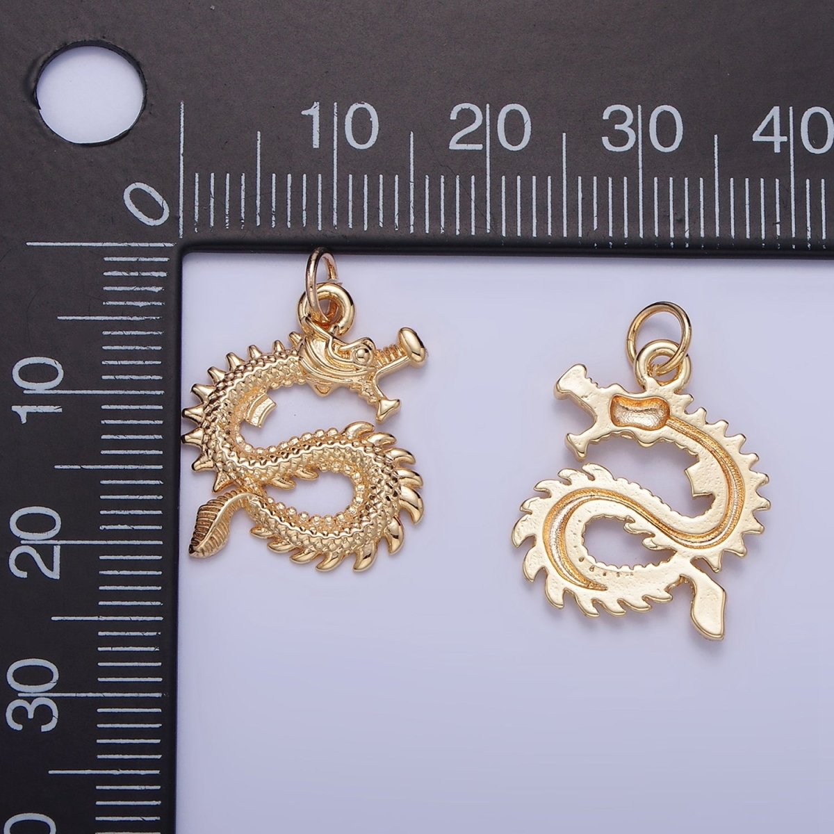 24K Gold Filled 20mm Dragon Animal Charm | C470 - DLUXCA