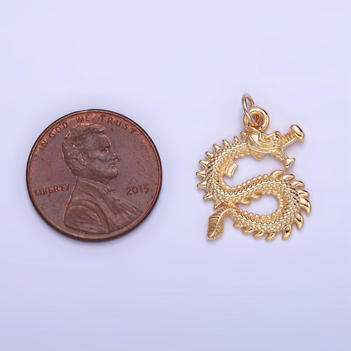24K Gold Filled 20mm Dragon Animal Charm | C470 - DLUXCA