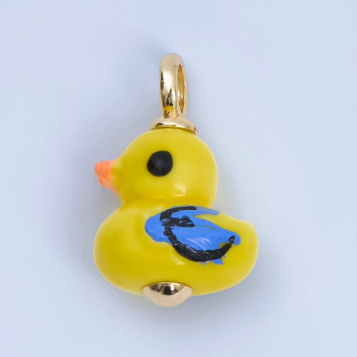 24K Gold Filled 20mm Duck Bird Ceramic Porcelain Drop Pendant | C953 - C959 - DLUXCA