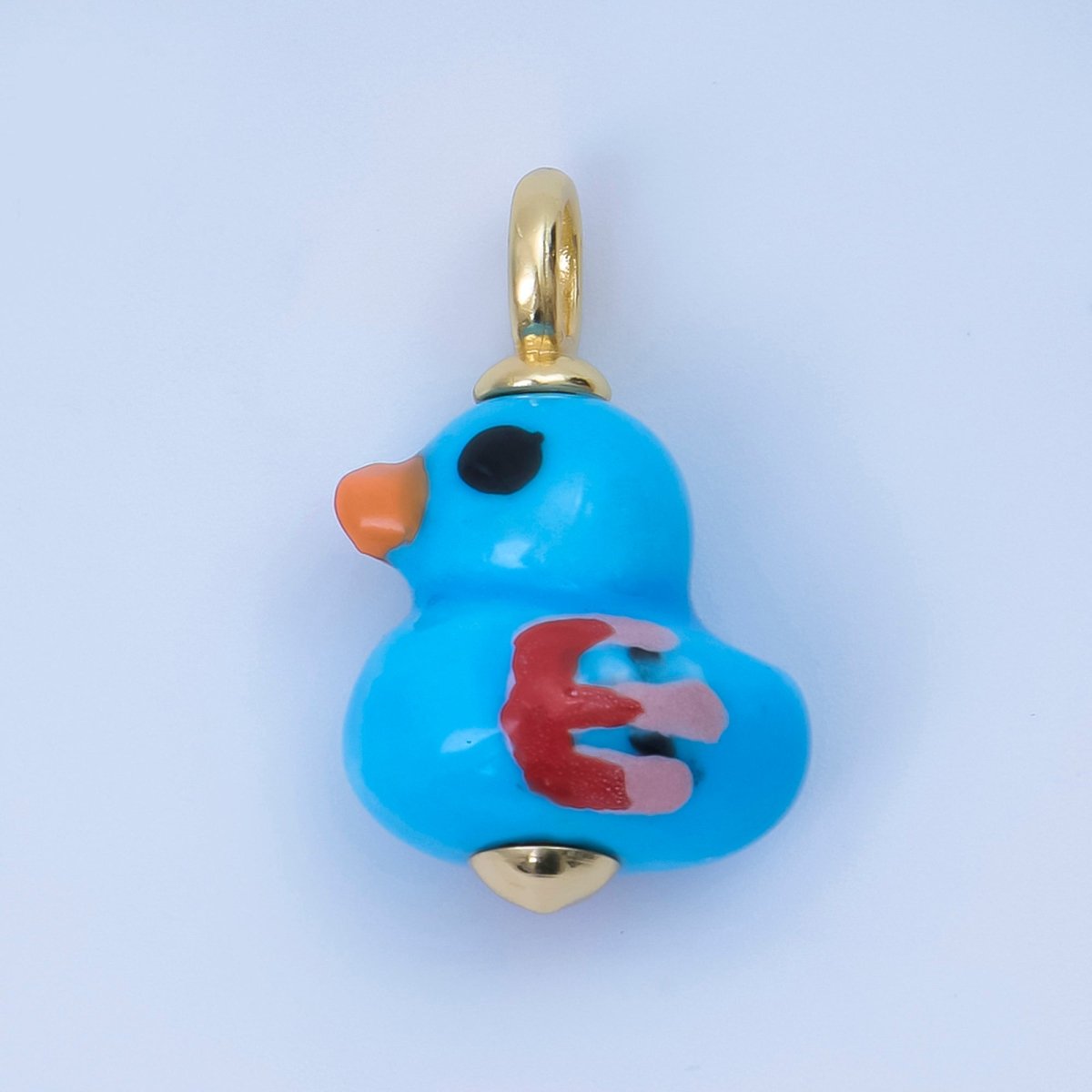 24K Gold Filled 20mm Duck Bird Ceramic Porcelain Drop Pendant | C953 - C959 - DLUXCA