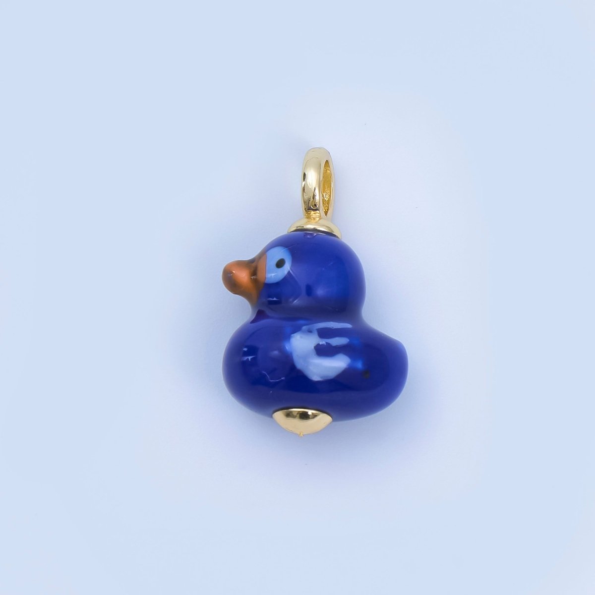 24K Gold Filled 20mm Duck Bird Ceramic Porcelain Drop Pendant | C953 - C959 - DLUXCA