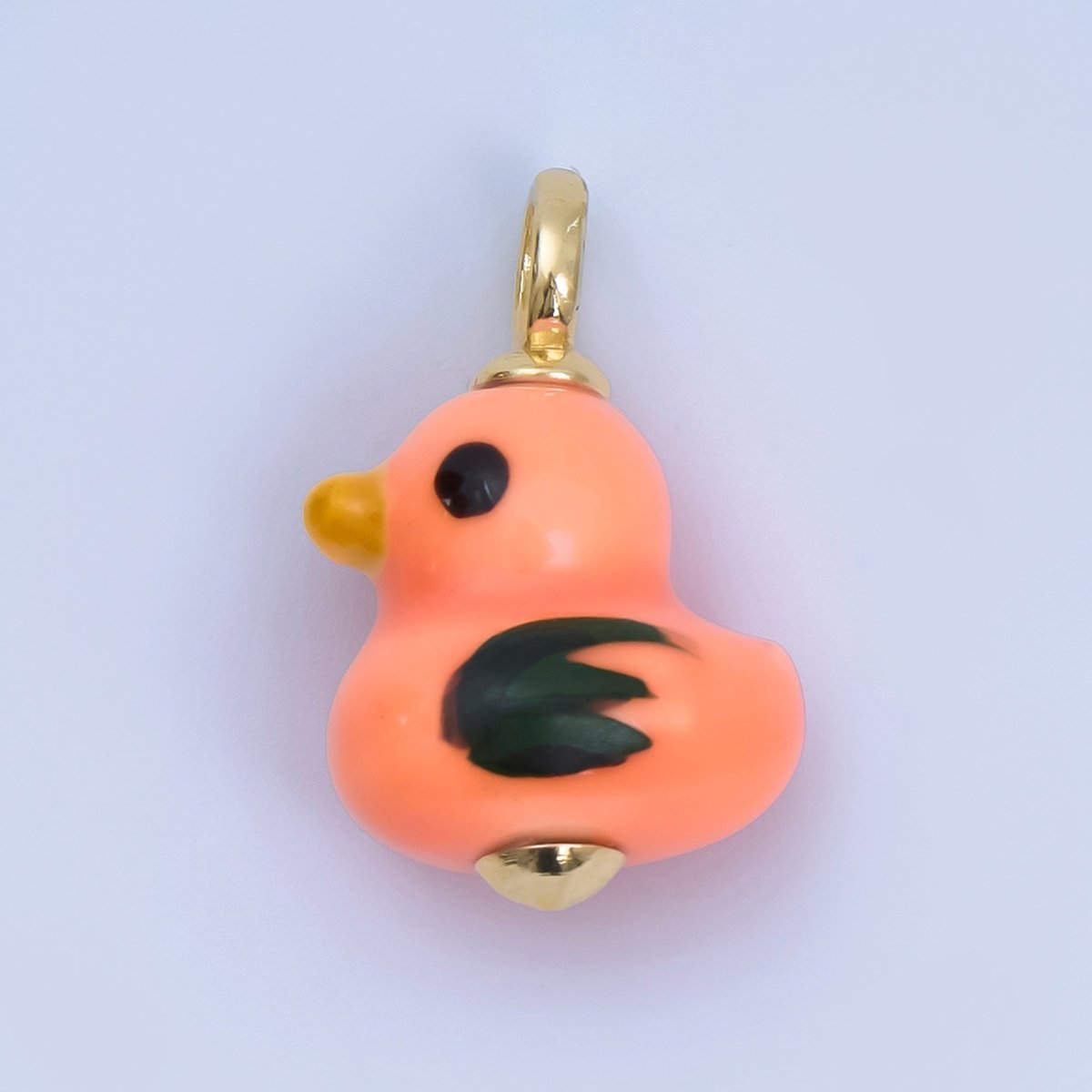 24K Gold Filled 20mm Duck Bird Ceramic Porcelain Drop Pendant | C953 - C959 - DLUXCA