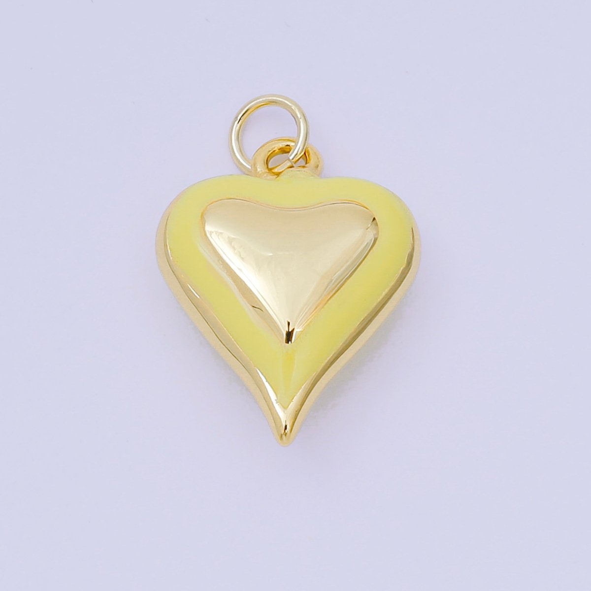 24K Gold Filled 20mm Enamel Art Love Shades of Heart Charm in Green, Red & Pink | AH - 674 - AH - 676 - DLUXCA
