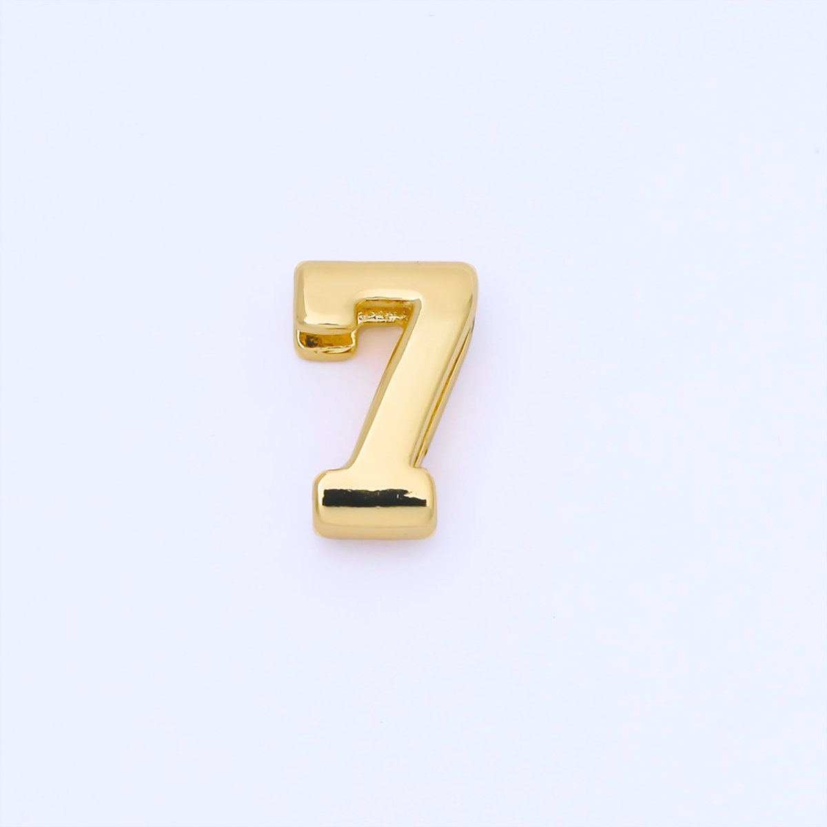 24K Gold Filled 20mm Minimalist Sport Number 0 - 9 Numerology Bead in Silver & Gold | B489 - B850 - DLUXCA