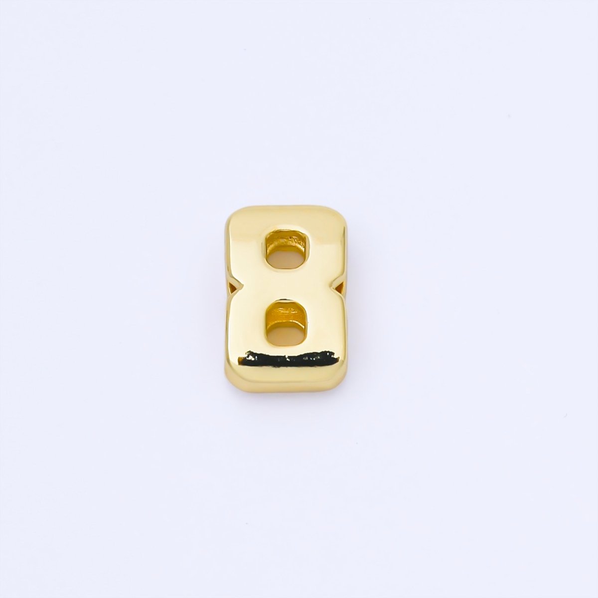 24K Gold Filled 20mm Minimalist Sport Number 0 - 9 Numerology Bead in Silver & Gold | B489 - B850 - DLUXCA