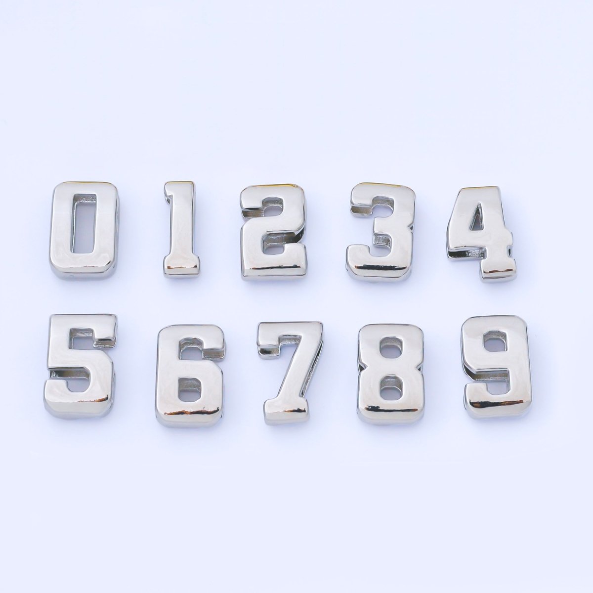 24K Gold Filled 20mm Minimalist Sport Number 0 - 9 Numerology Bead in Silver & Gold | B489 - B850 - DLUXCA