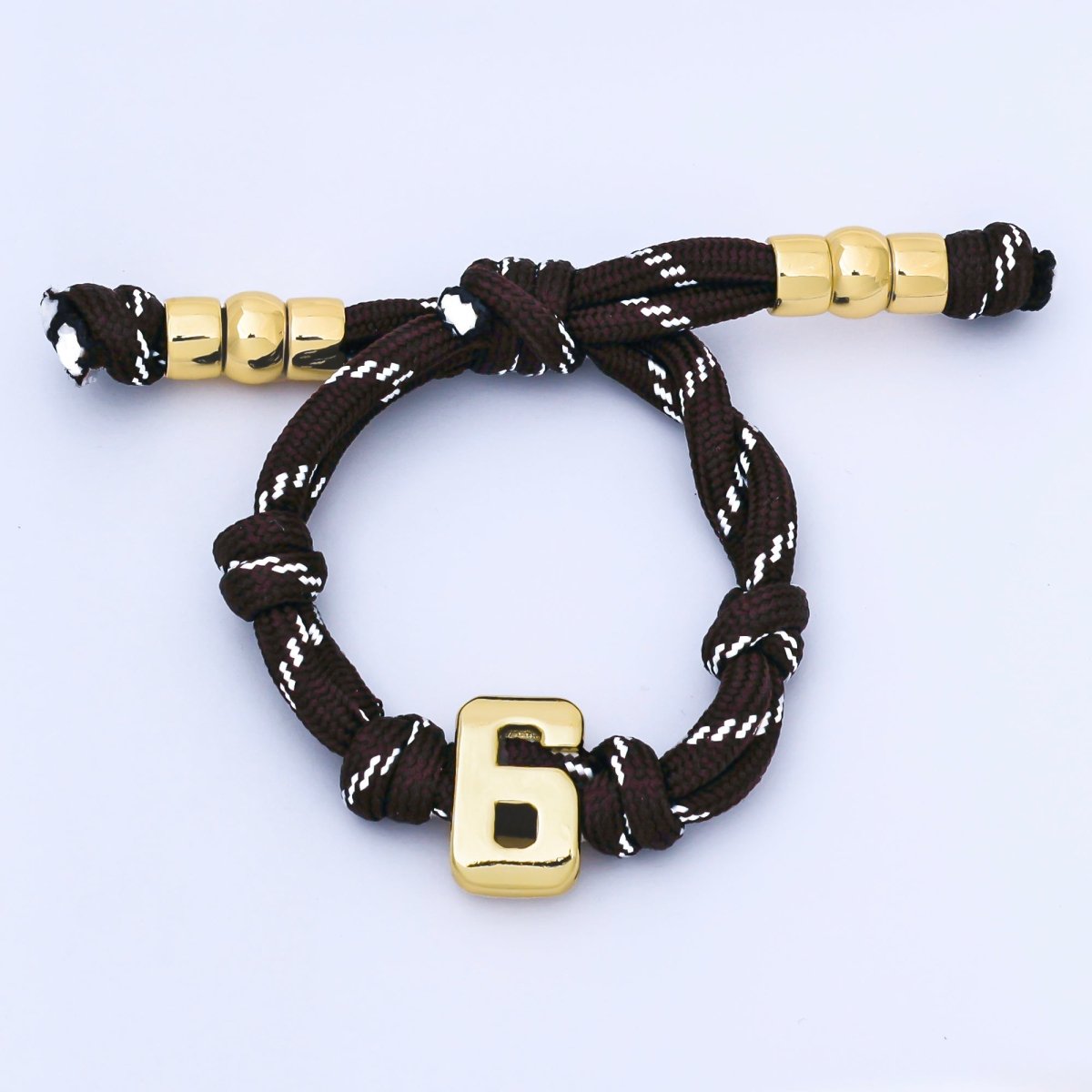 24K Gold Filled 20mm Minimalist Sport Number 0 - 9 Numerology Bead in Silver & Gold | B489 - B850 - DLUXCA